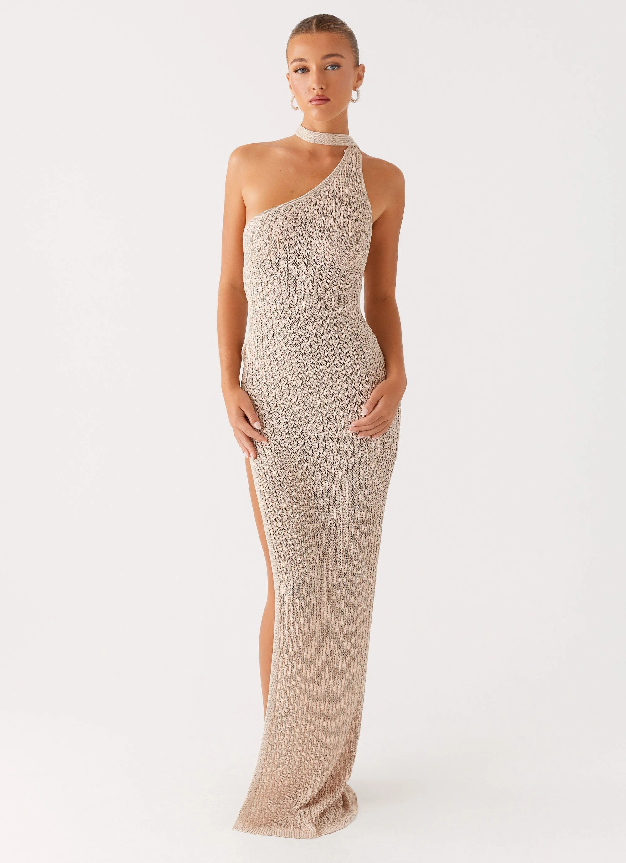 Carryn Knit Maxi Dress - Beige Special-Edition