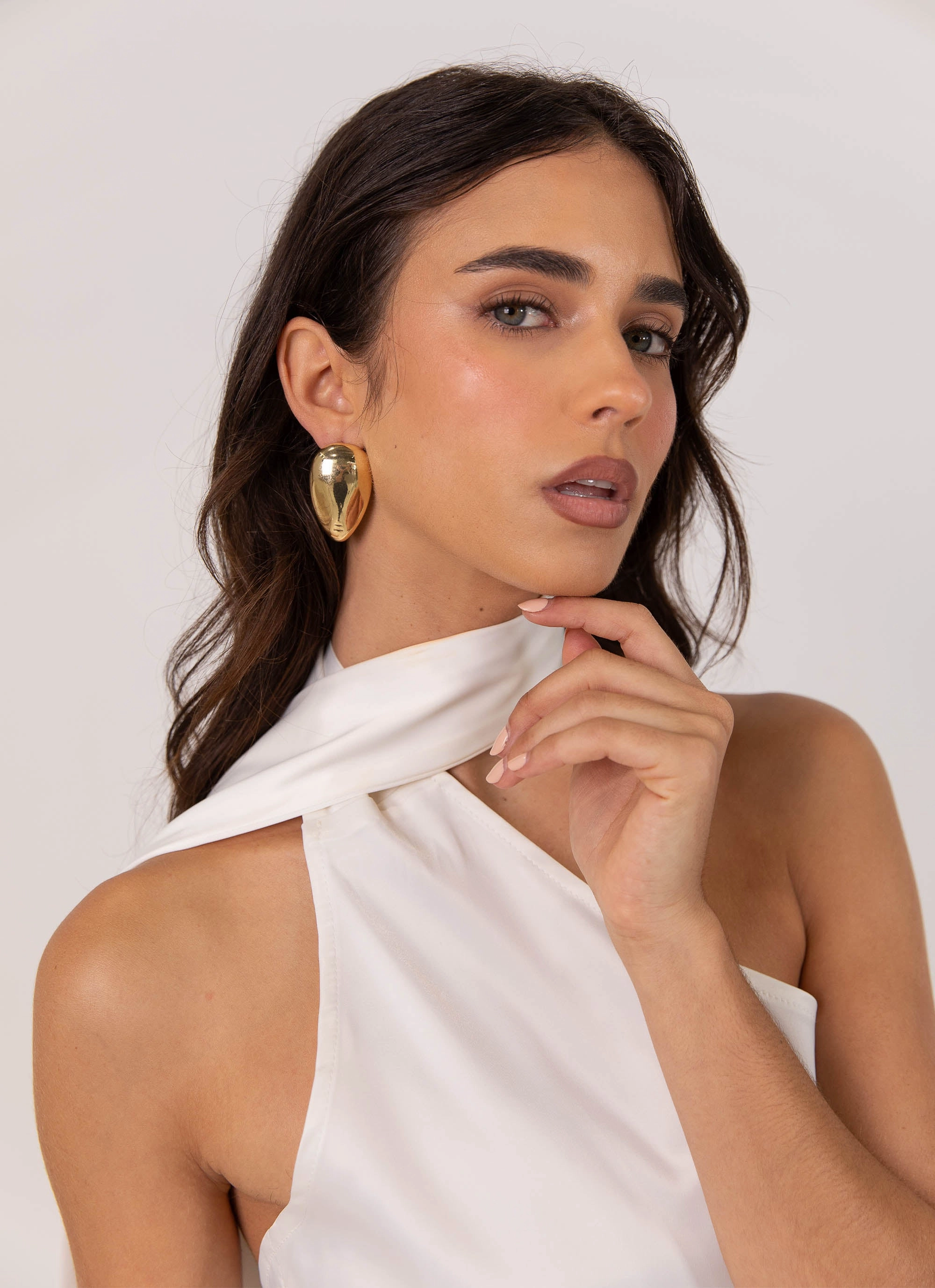 Cassandra Scarf Mini Dress - Pearl Textured Coat