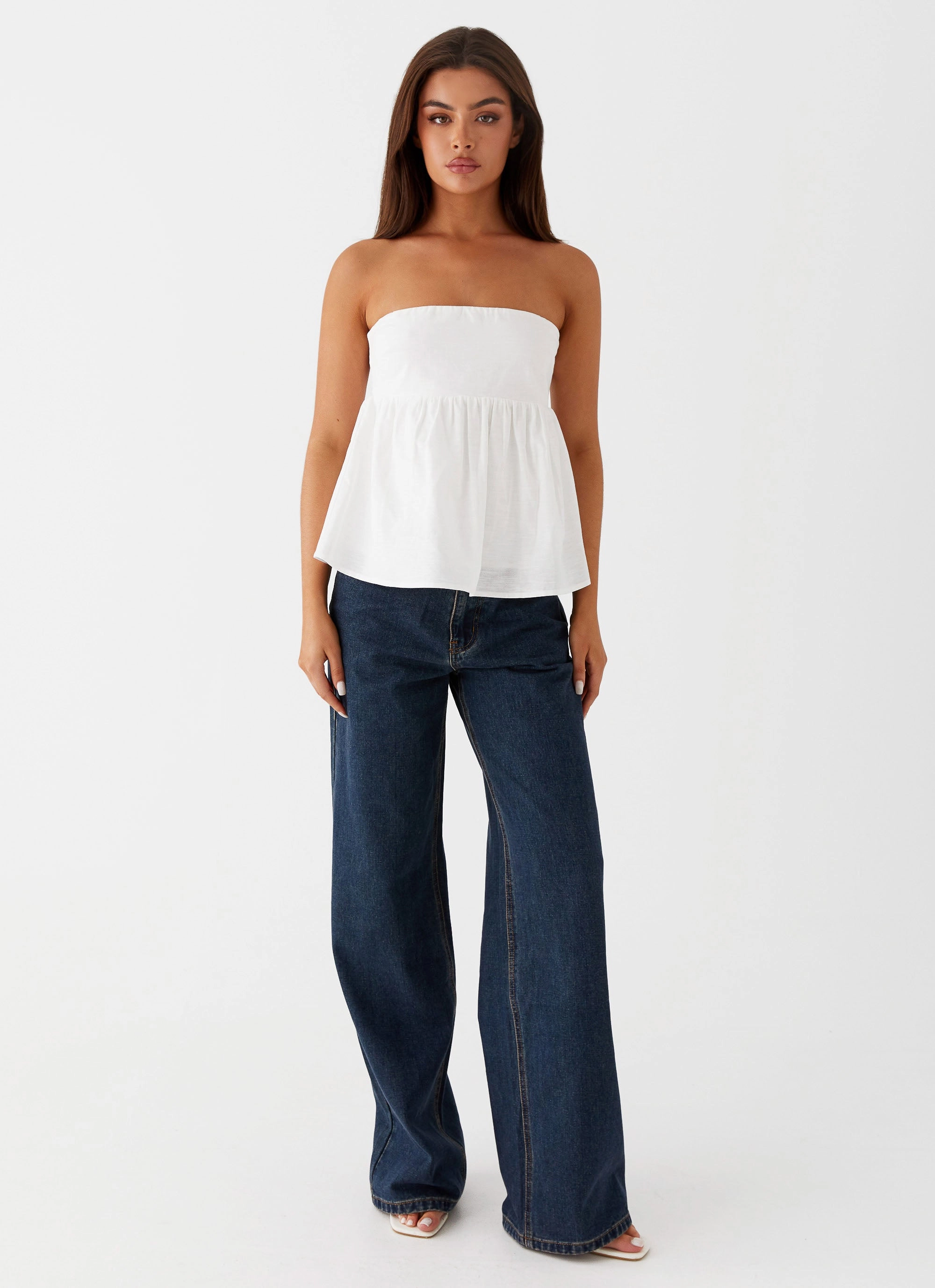 Cassie Tube Top - White Versatile Design Relaxed Tee