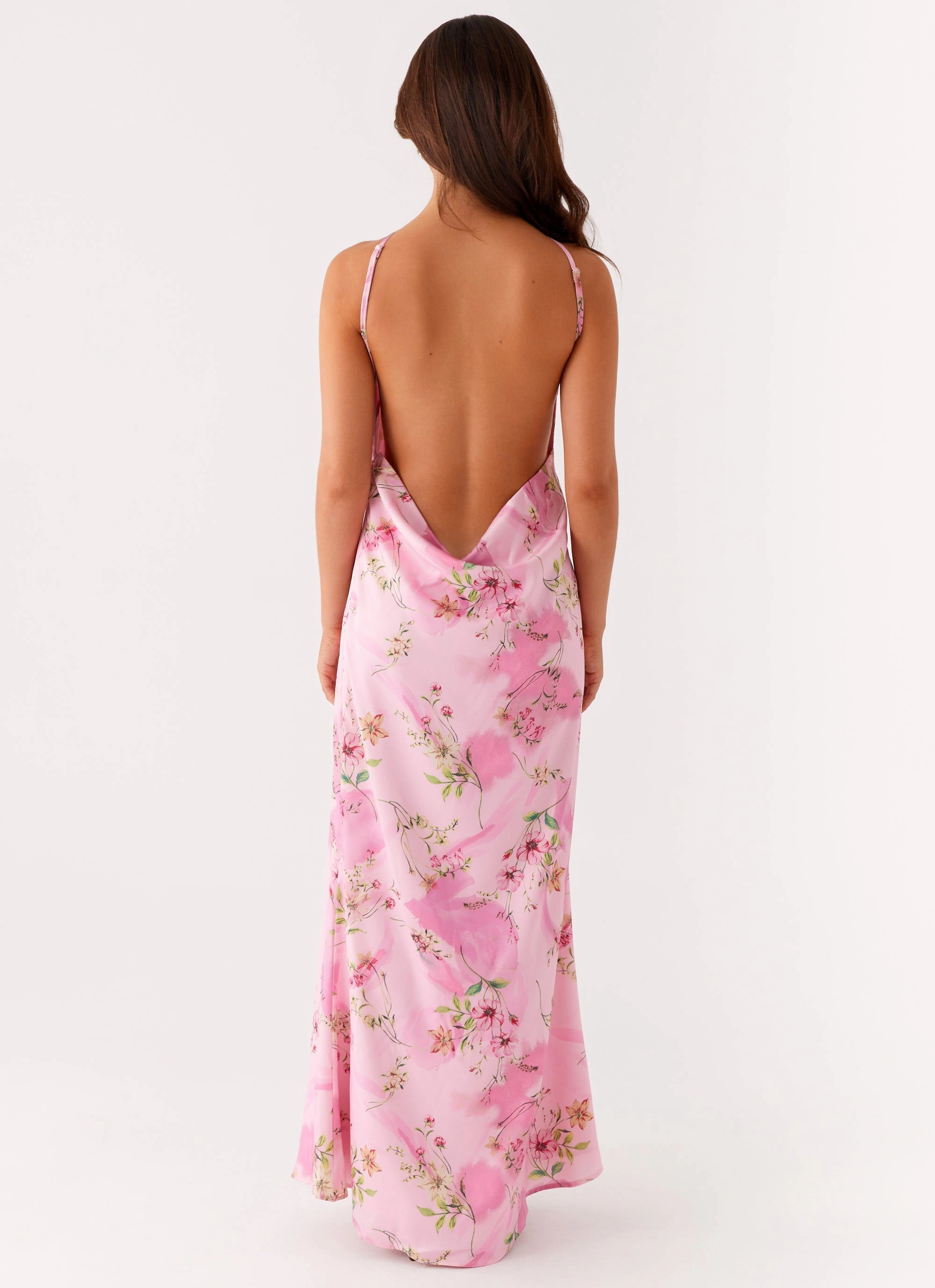 Simple Flow Pascal Maxi Dress - Pink Floral Print