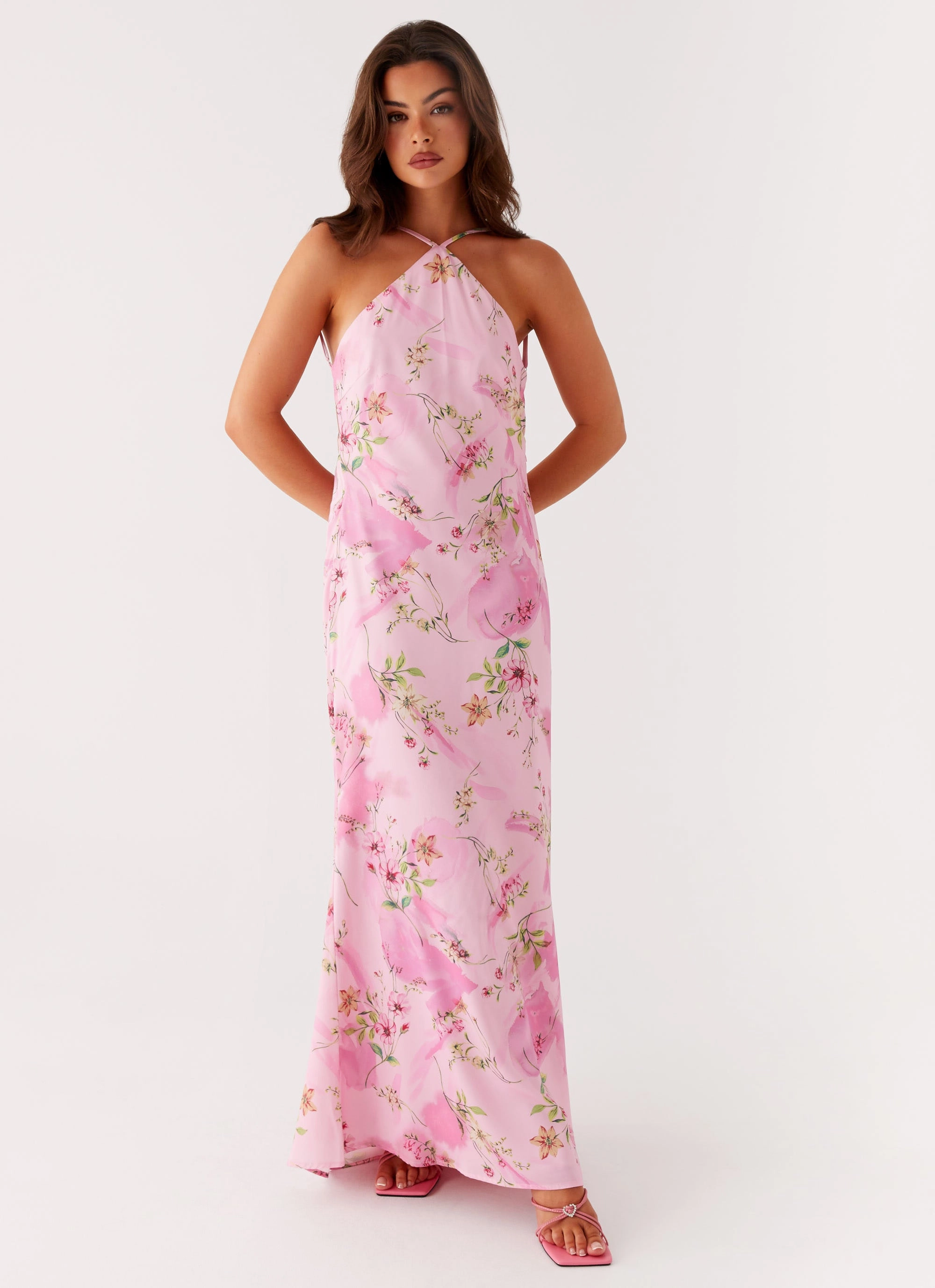Luxe Wear Pascal Maxi Dress - Pink Floral Print