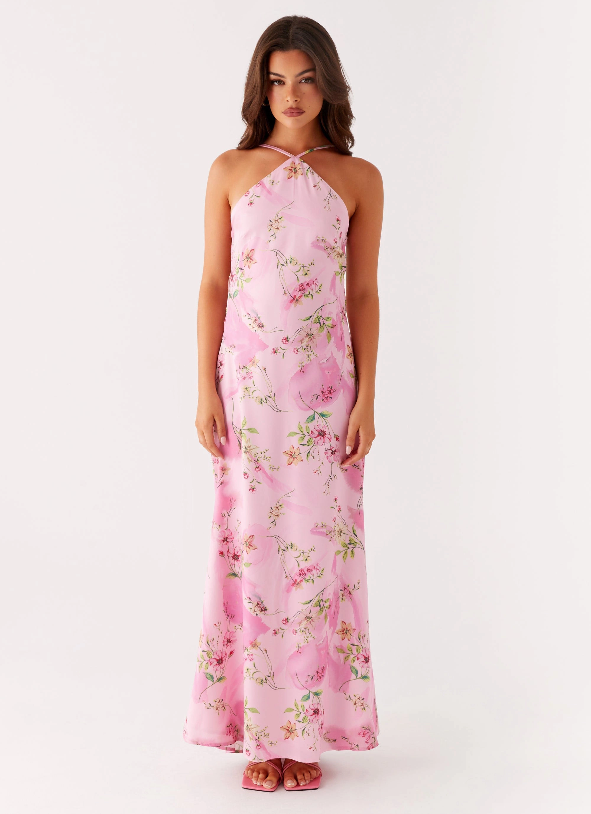 Thermal Fashion Pascal Maxi Dress - Pink Floral Print