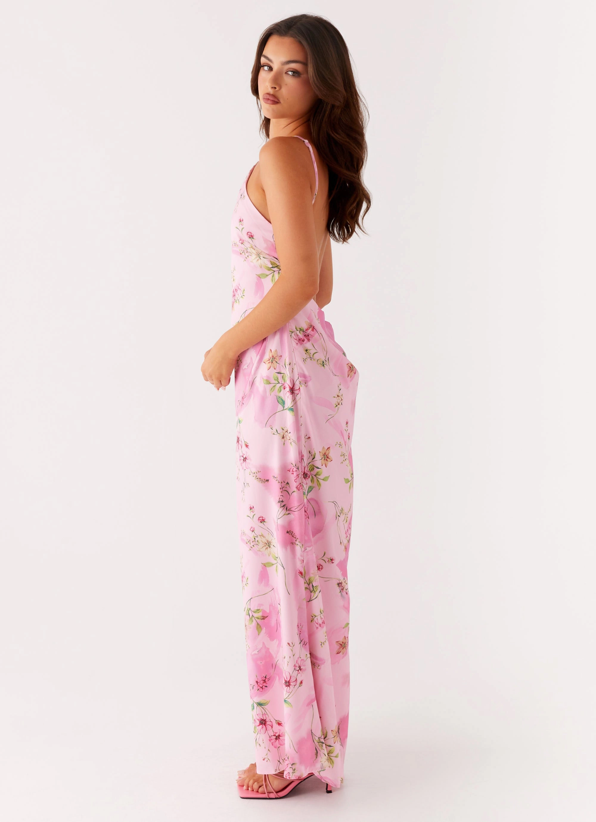 Comfort Fit Pascal Maxi Dress - Pink Floral Print