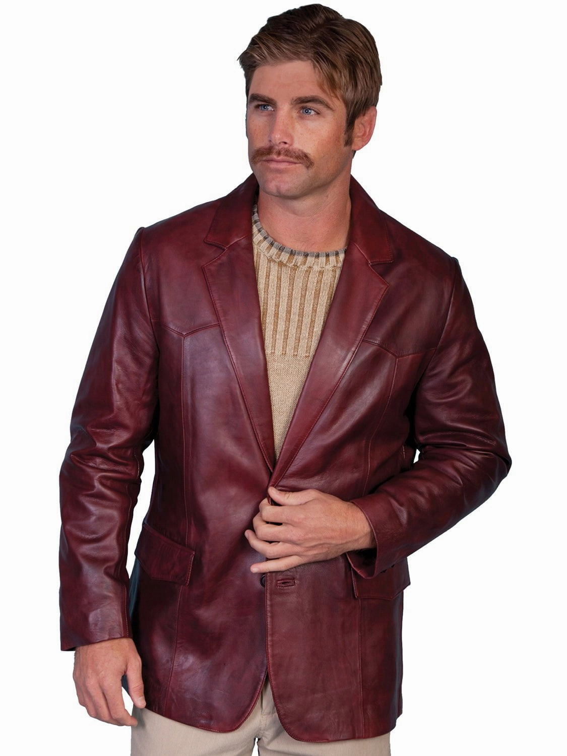 Scully Leather Mens Western Lambskin Blazer Black Cherry Hydrophobic Treatment