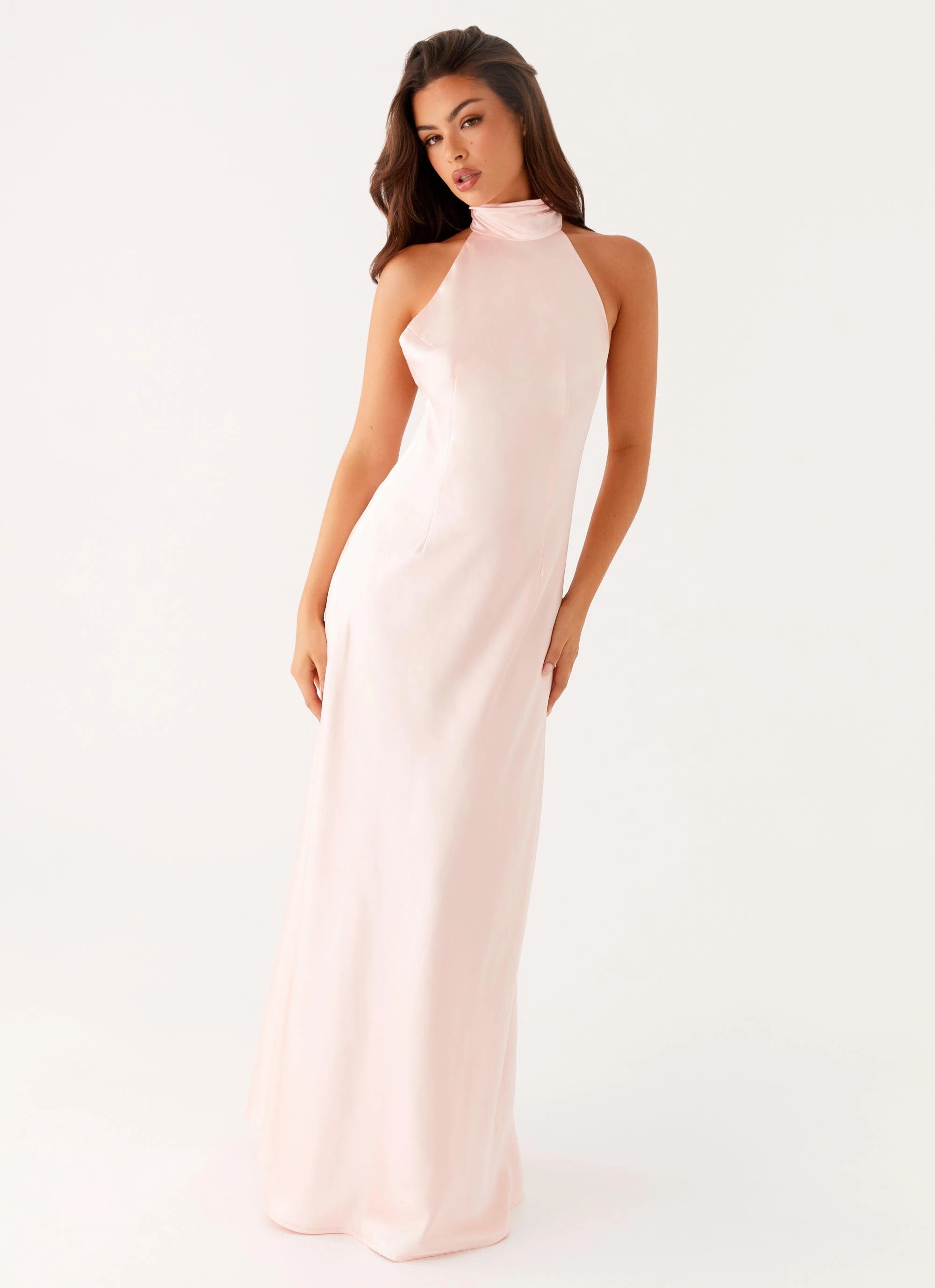 Siani Backless Maxi Dress - Pink Casual Fashion Neutral Tone