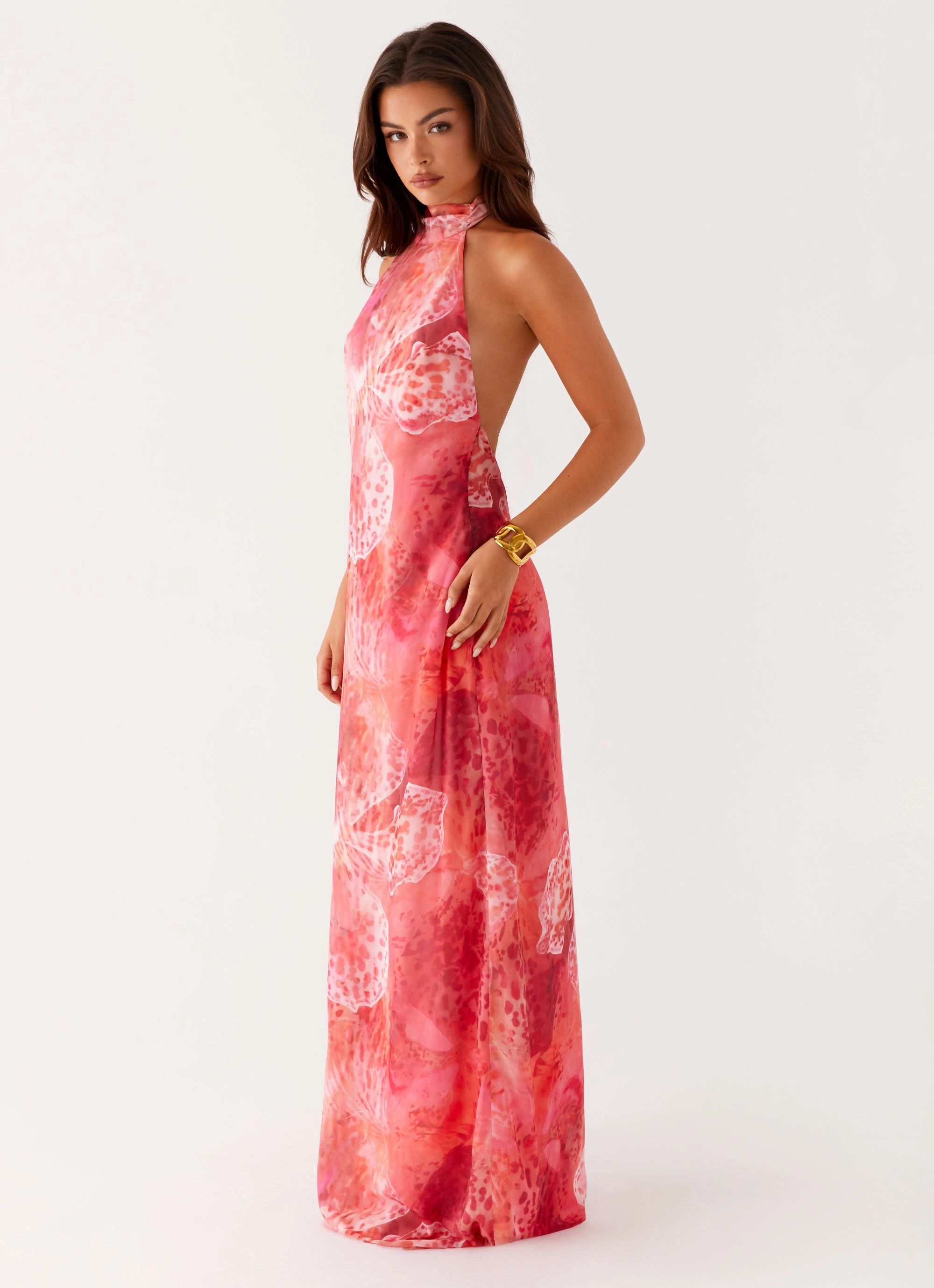 California Maxi Dress - Flamingo Fling Sustainable Material Textured Jacket