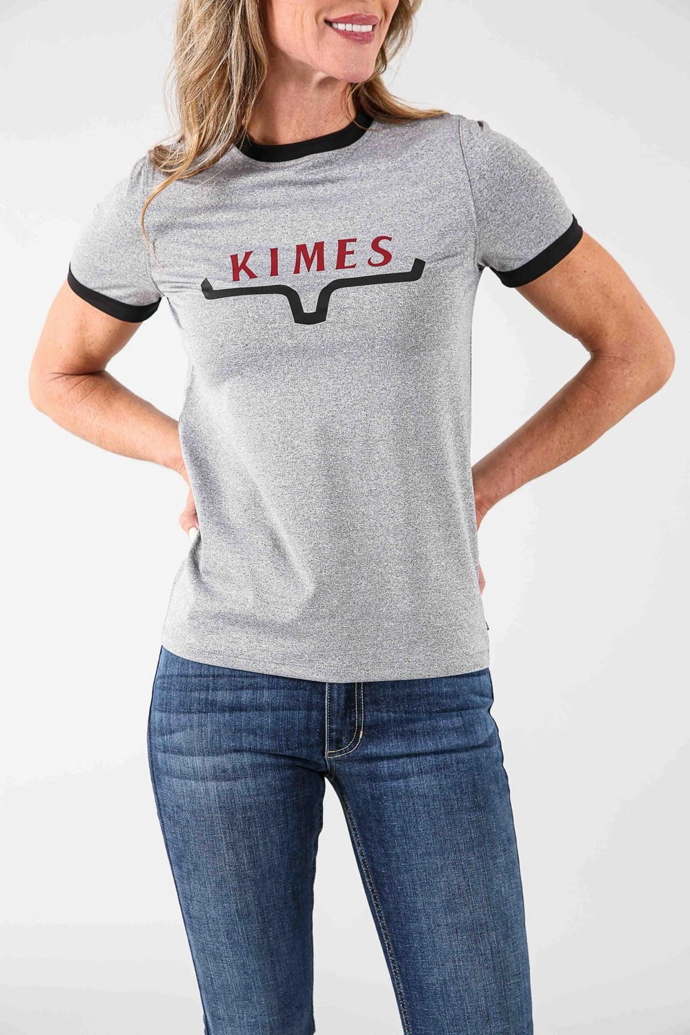 Kimes Ranch Womens Fast Tech T Grey Heather Polyester Blend S/S T-Shirt Contemporary Style
