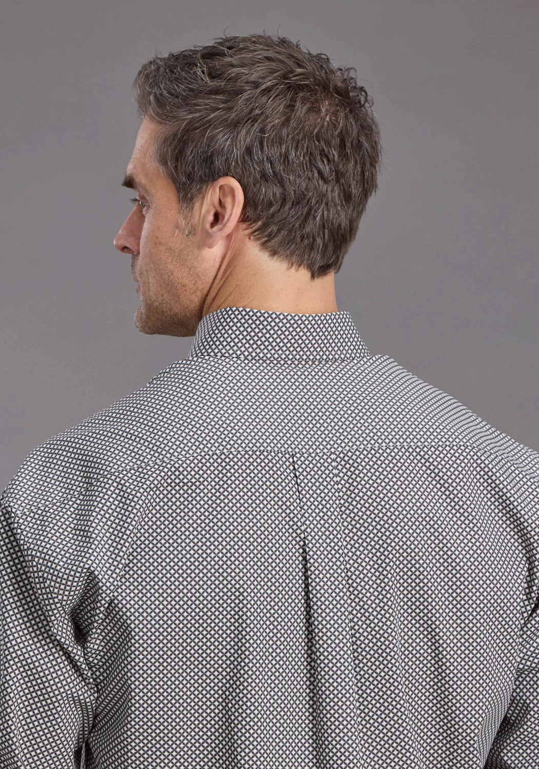 Custom Fit Odor Control Fabric Stetson Mens 2236 Diamond Geo Black 100% Cotton 1 Pkt L/S Shirt