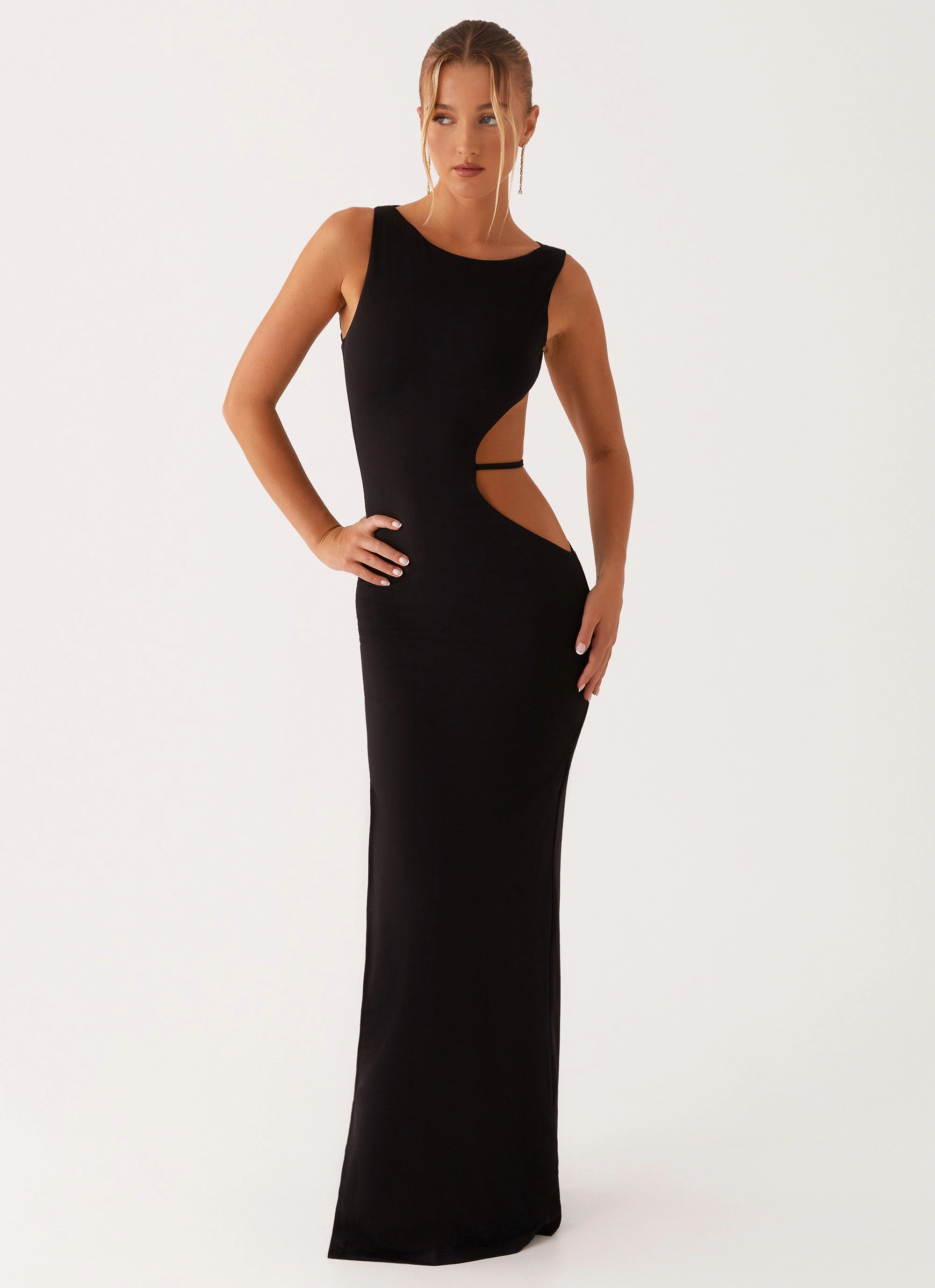 Sutton Maxi Dress - Black Mid layer Grace Soft