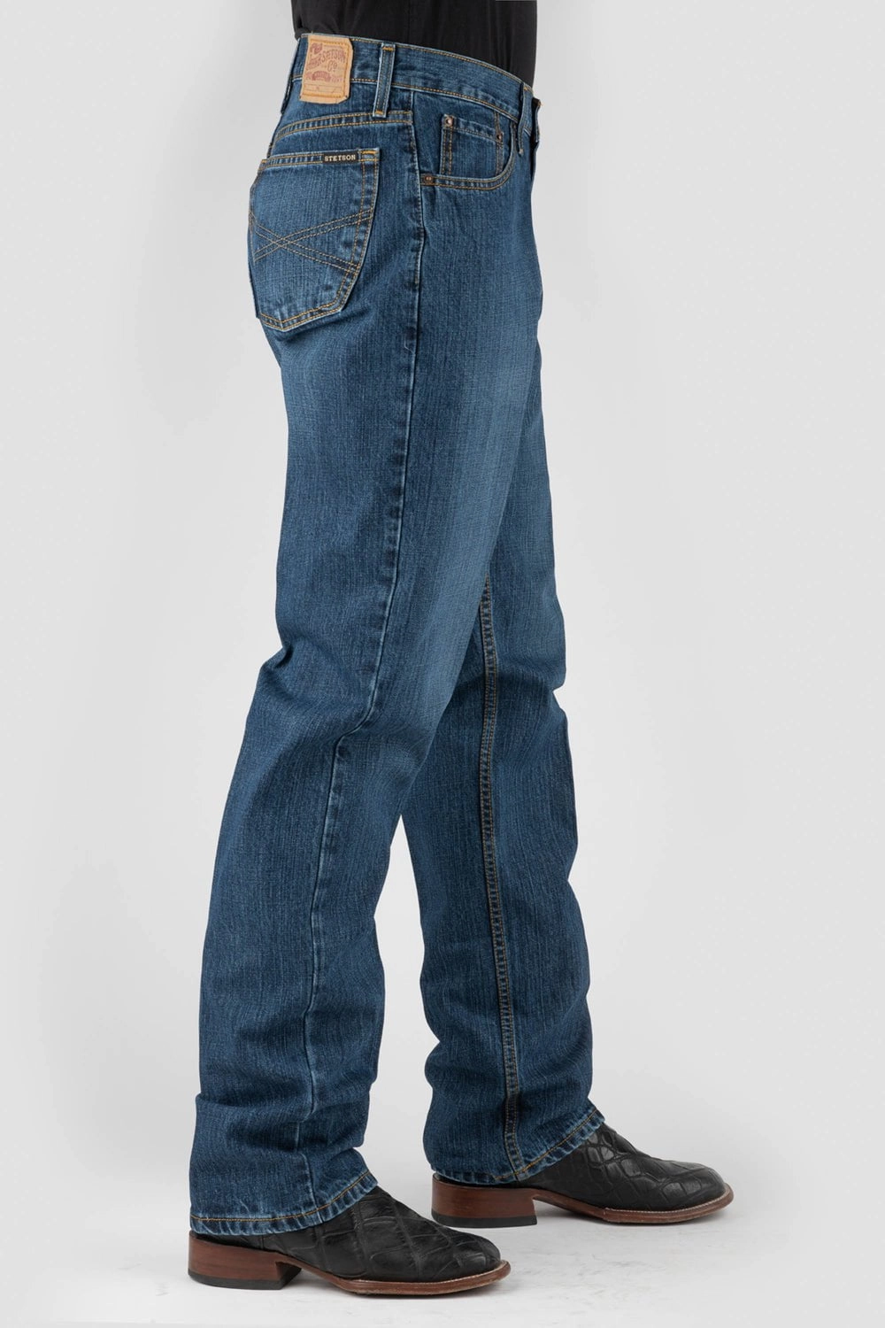 Elegant Bold Look Artist Vibe Durable Stetson Mens Classic Wash 100% Cotton X Embroidered Jeans