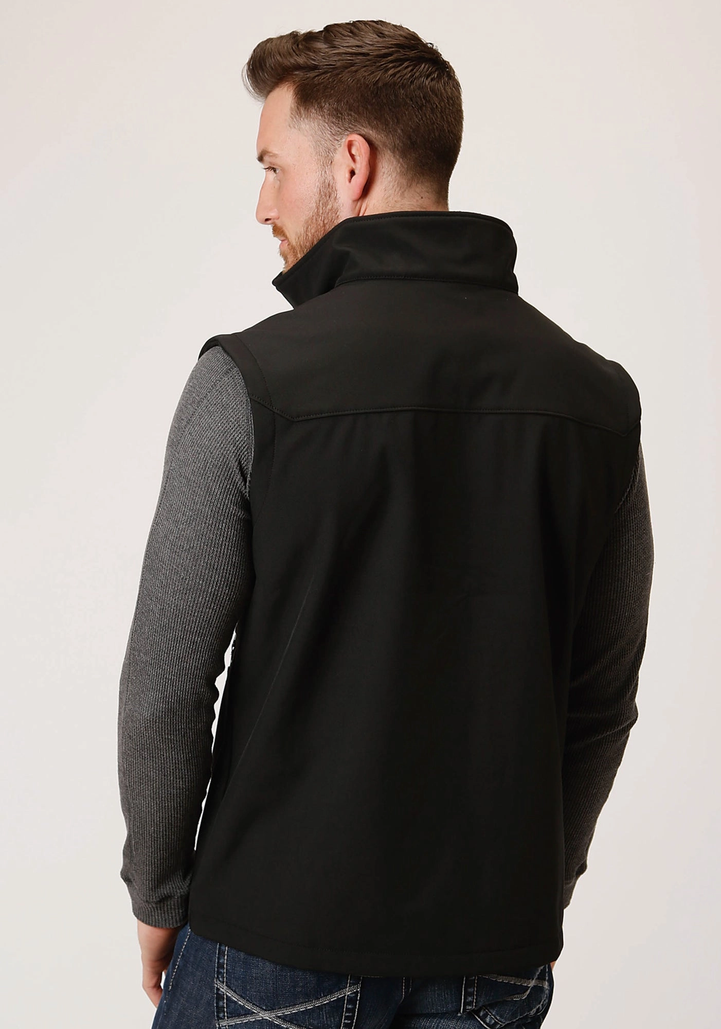 Roper Technical Mens Black Polyester Softshell Vest Anti Pill Surface