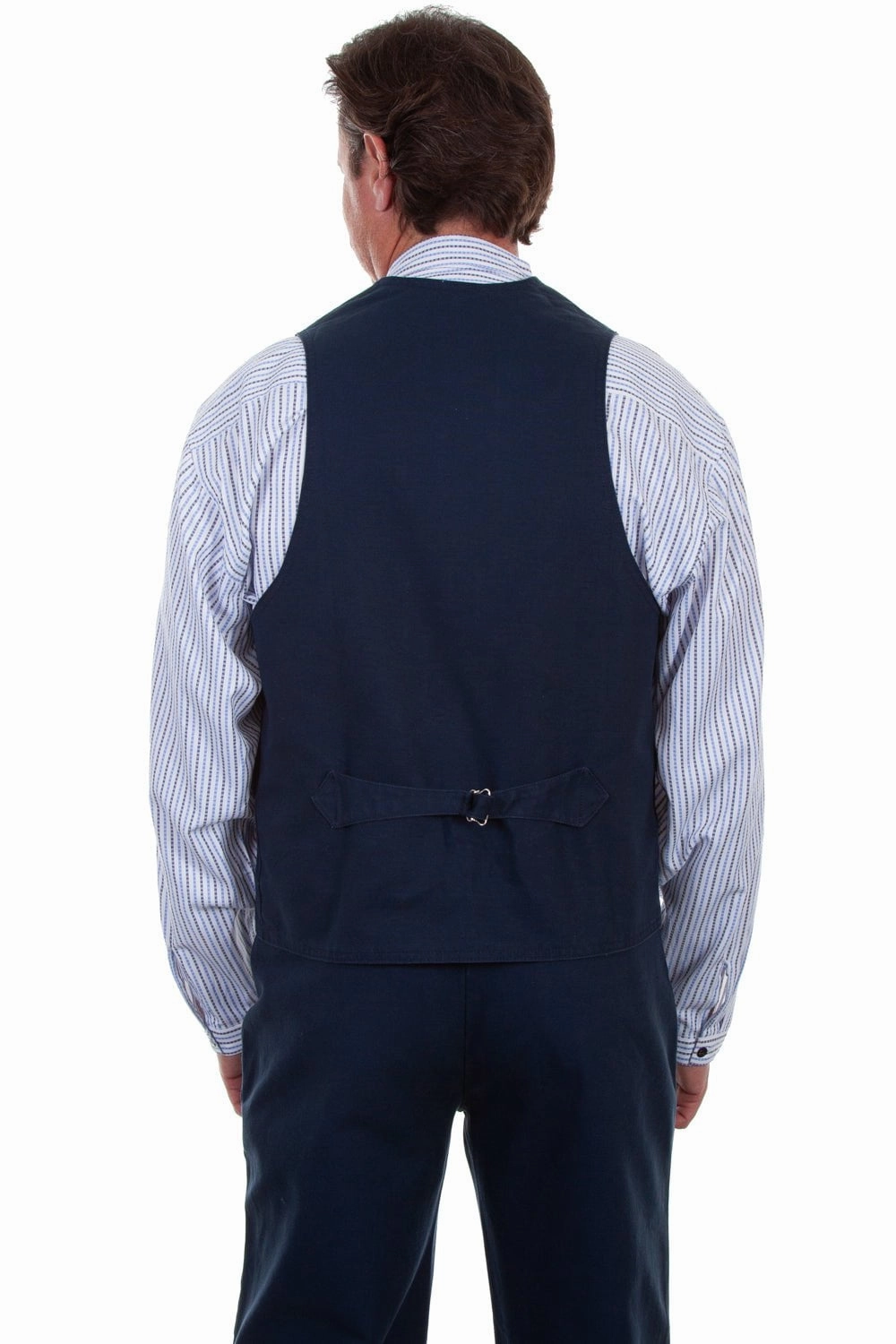 Scully Mens Navy 100% Cotton Durable Canvas Vest UV Protective Coating