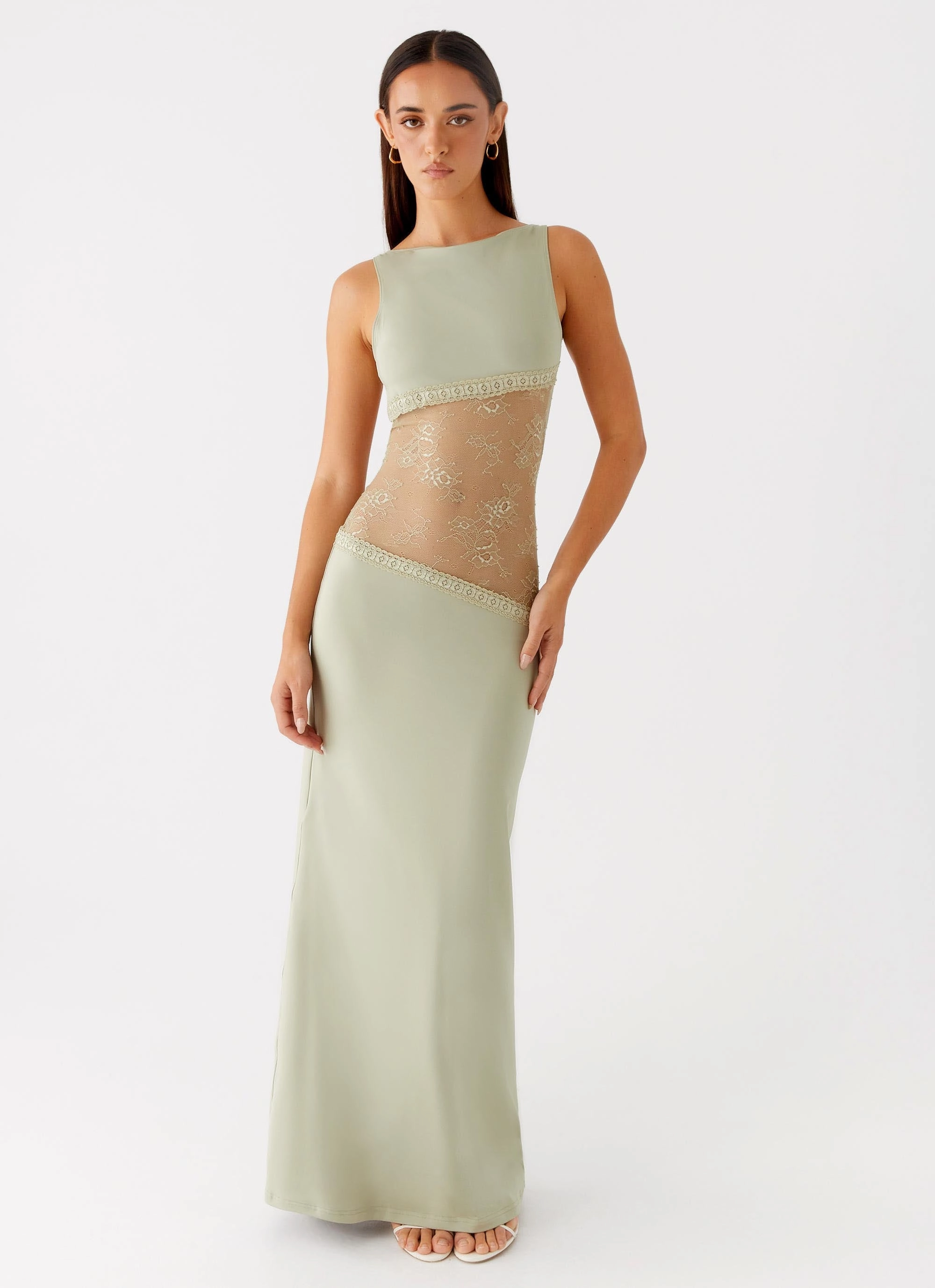 Lucinda Maxi Dress - Sage Layered Fabric