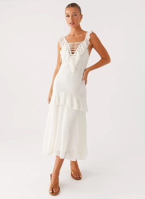 Celie Midi Dress - Ivory Modern Design All-Purpose Wear