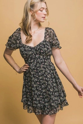 Chanel Floral Print Tie Waist Romper luxe feel