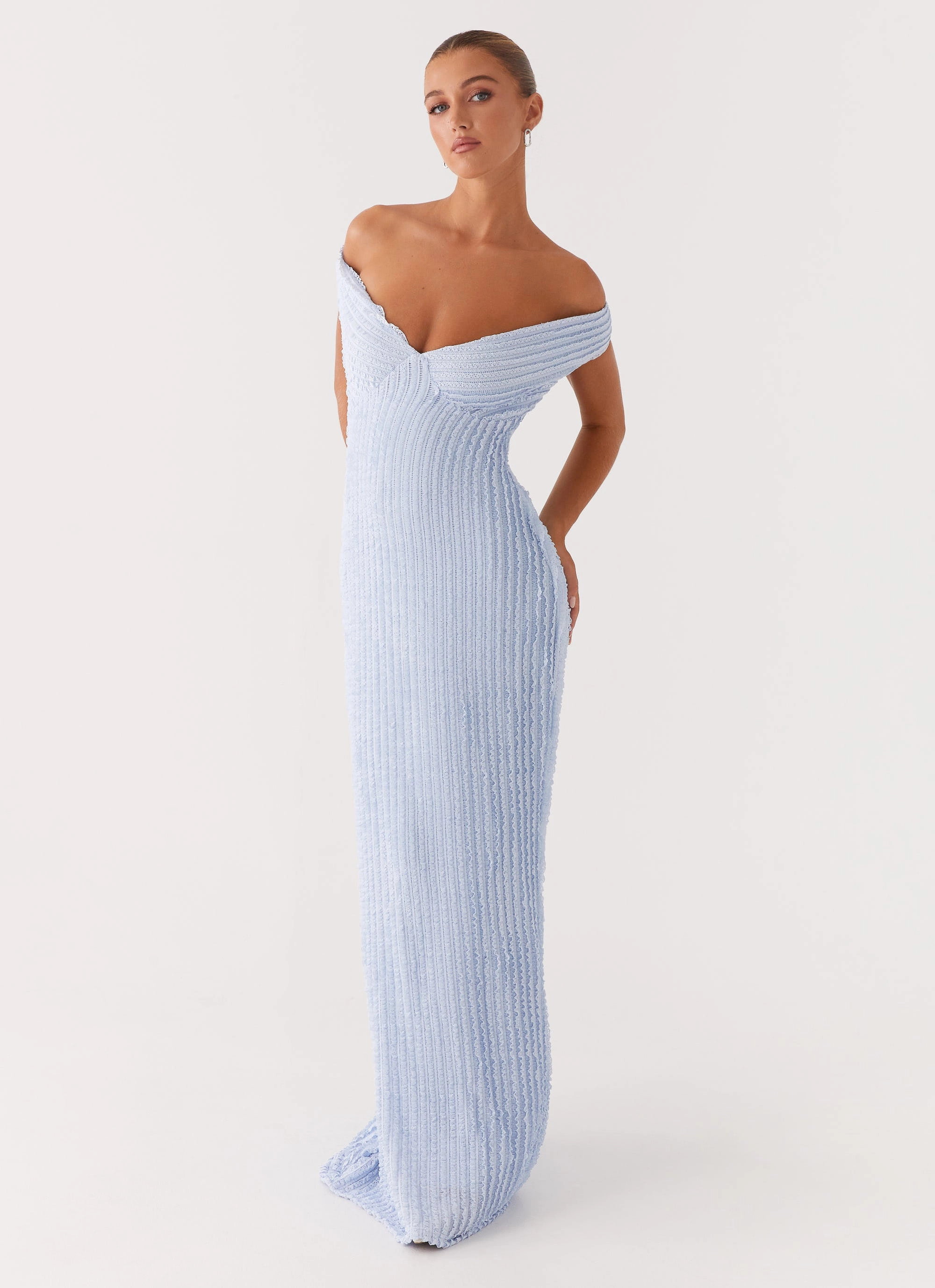 Chantelle Maxi Dress - Blue Cold Day Outerwear