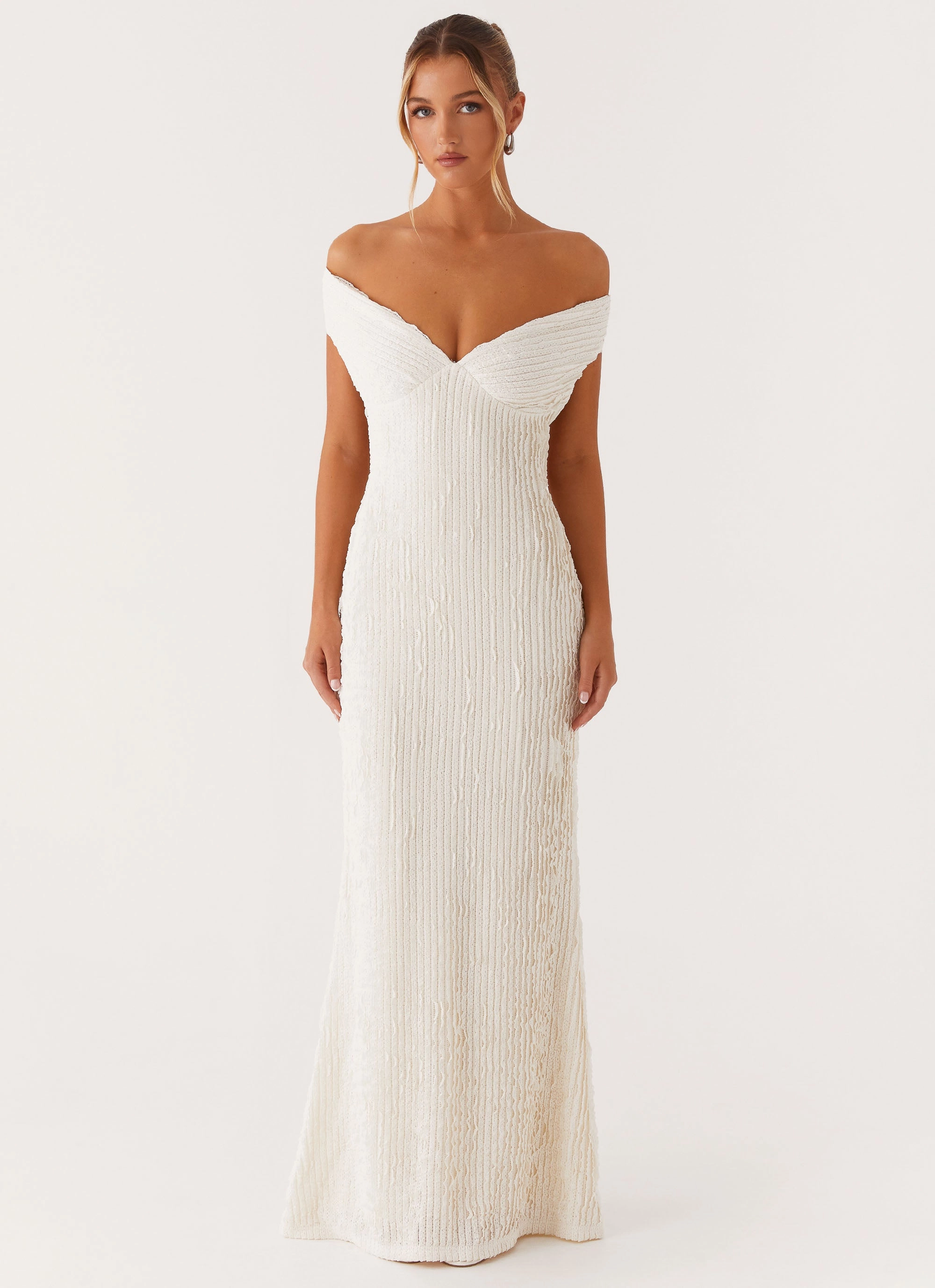 Double Breasted Warm Layer Chantelle Maxi Dress - Ivory
