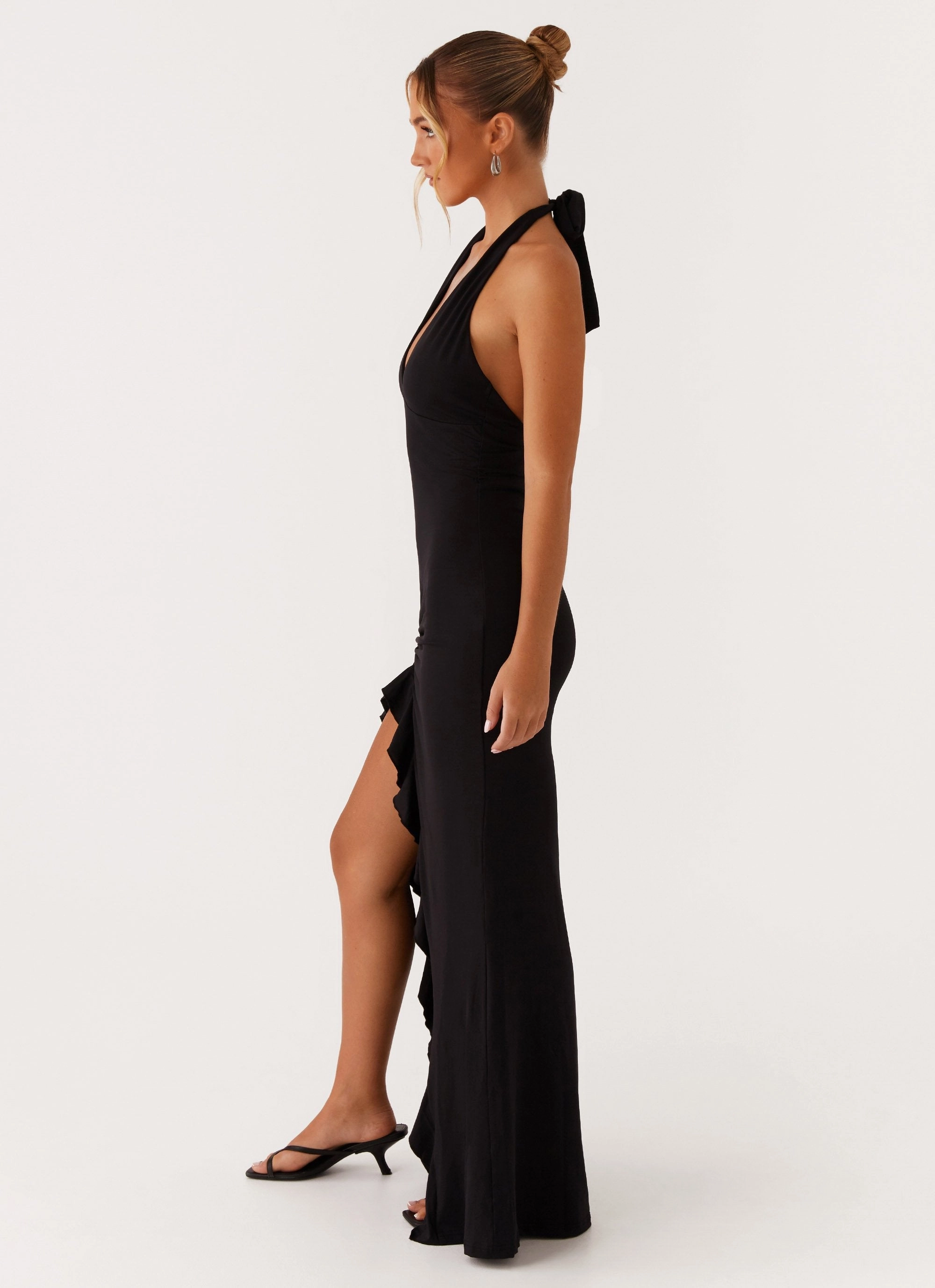 Chilly Weather Fashion Winter Ready Charmed By You Maxi Dress - Black