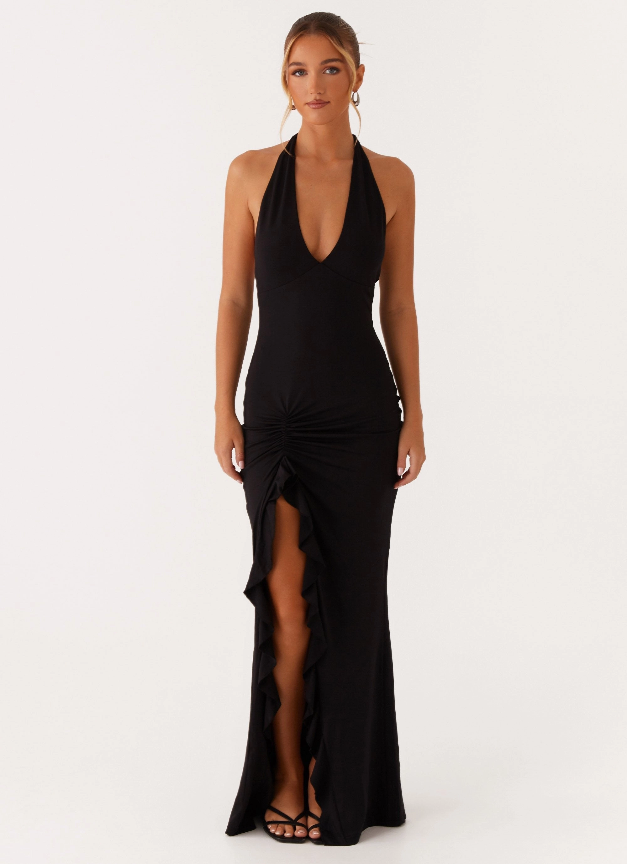 Charmed By You Maxi Dress - Black Cold Protection