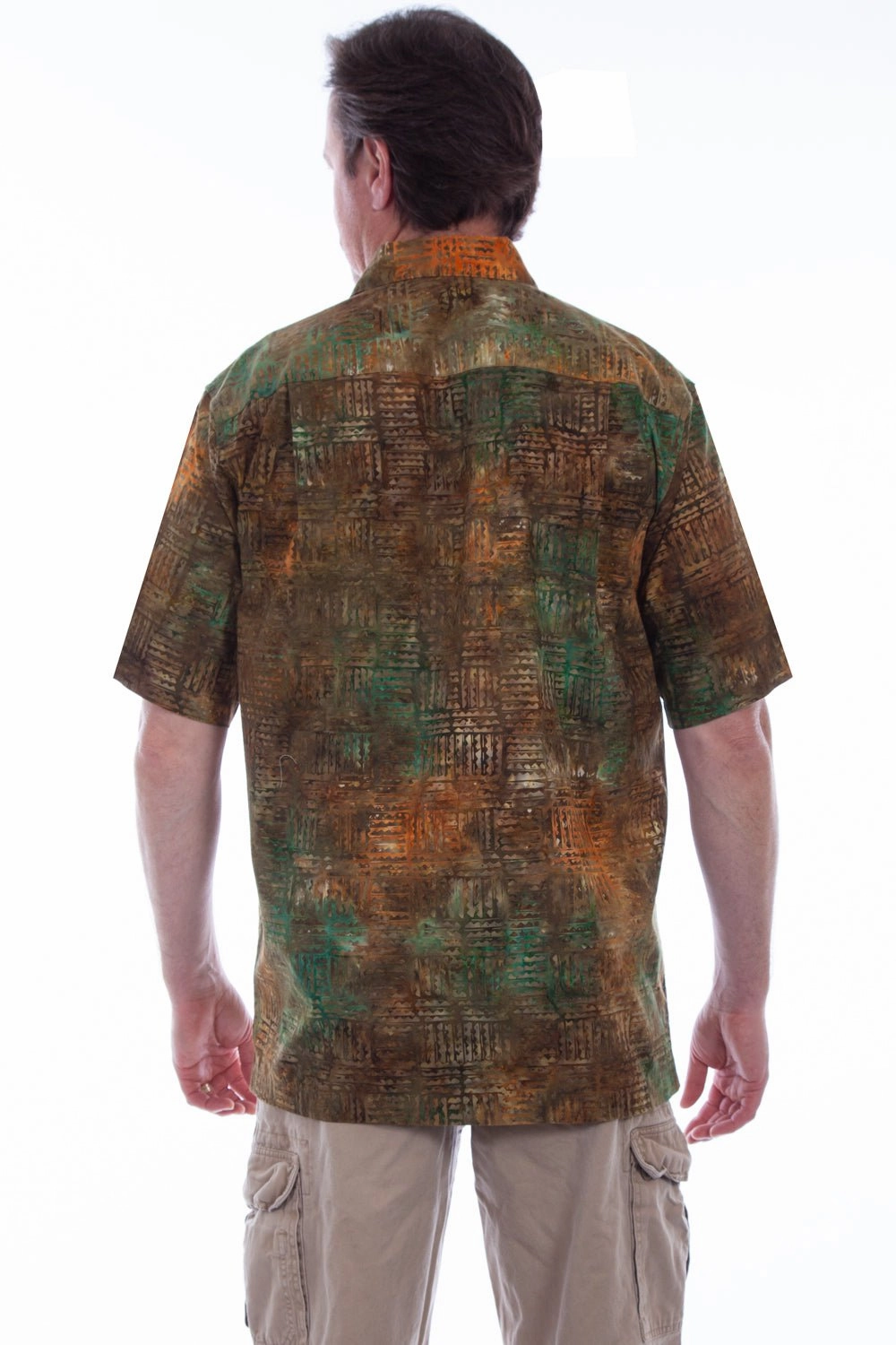 Slim Silhouette Scully Mens Outback 100% Cotton Batik S/S Shirt