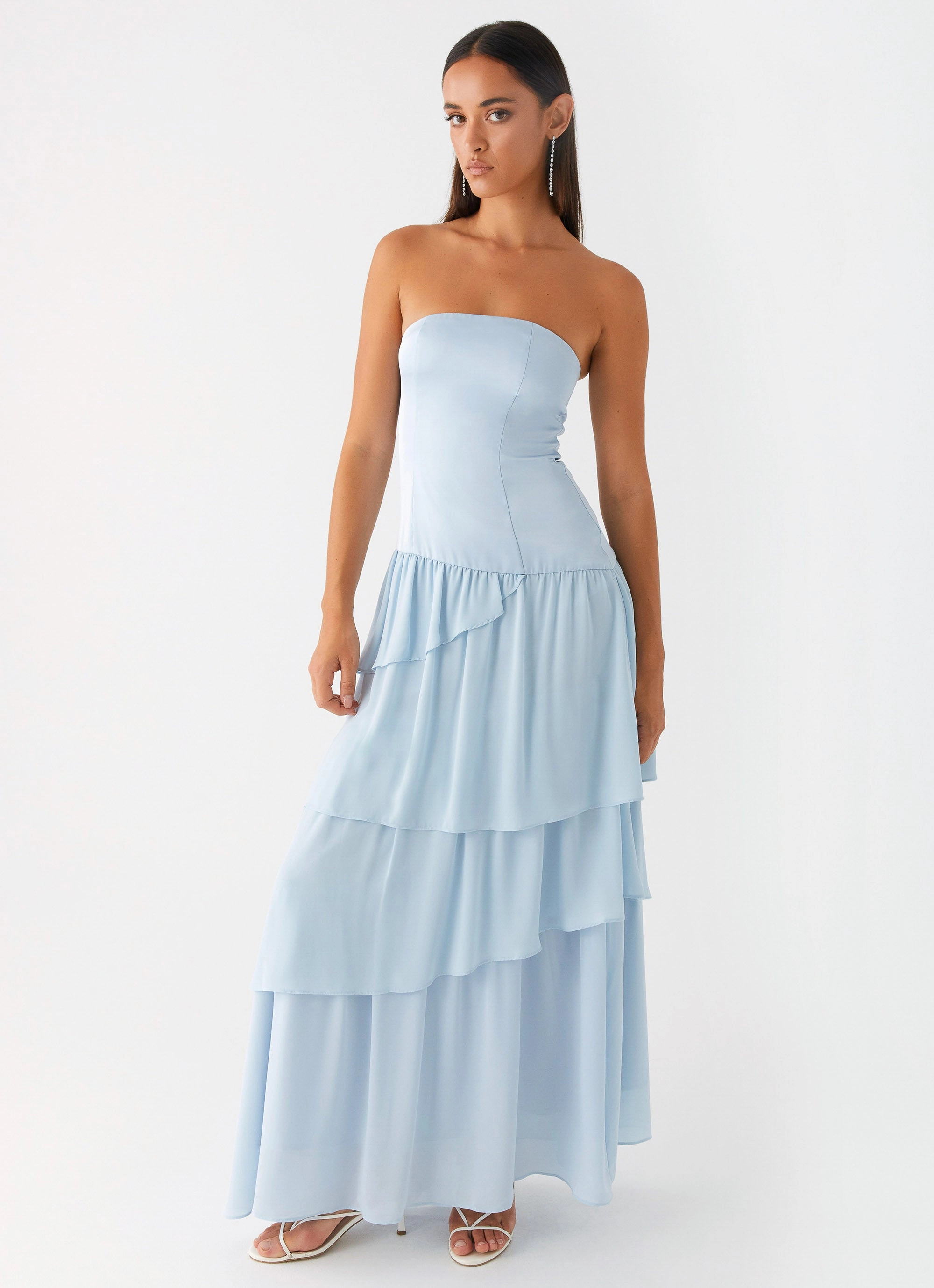 Our Story Maxi Dress - Pastel Blue Classic Fashion Layered Outerwear Wear