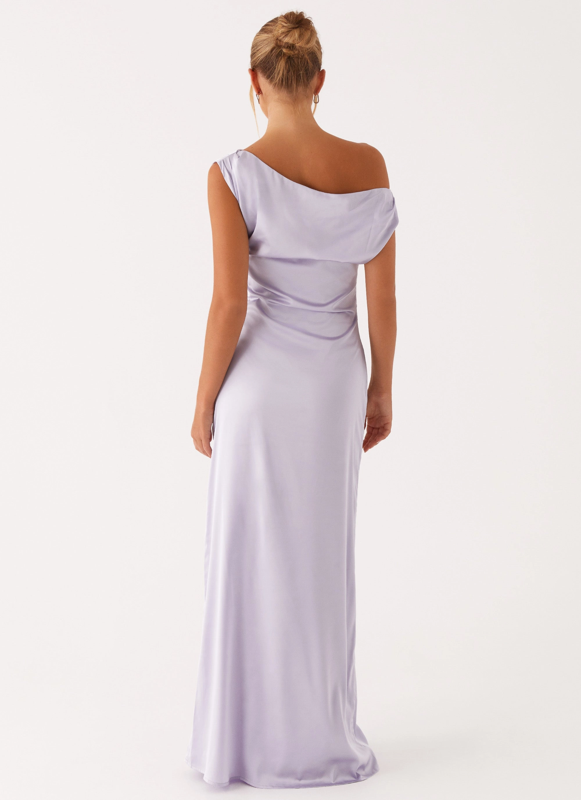 Cold Layer Heart Of Glass Satin Maxi Dress - Lilac