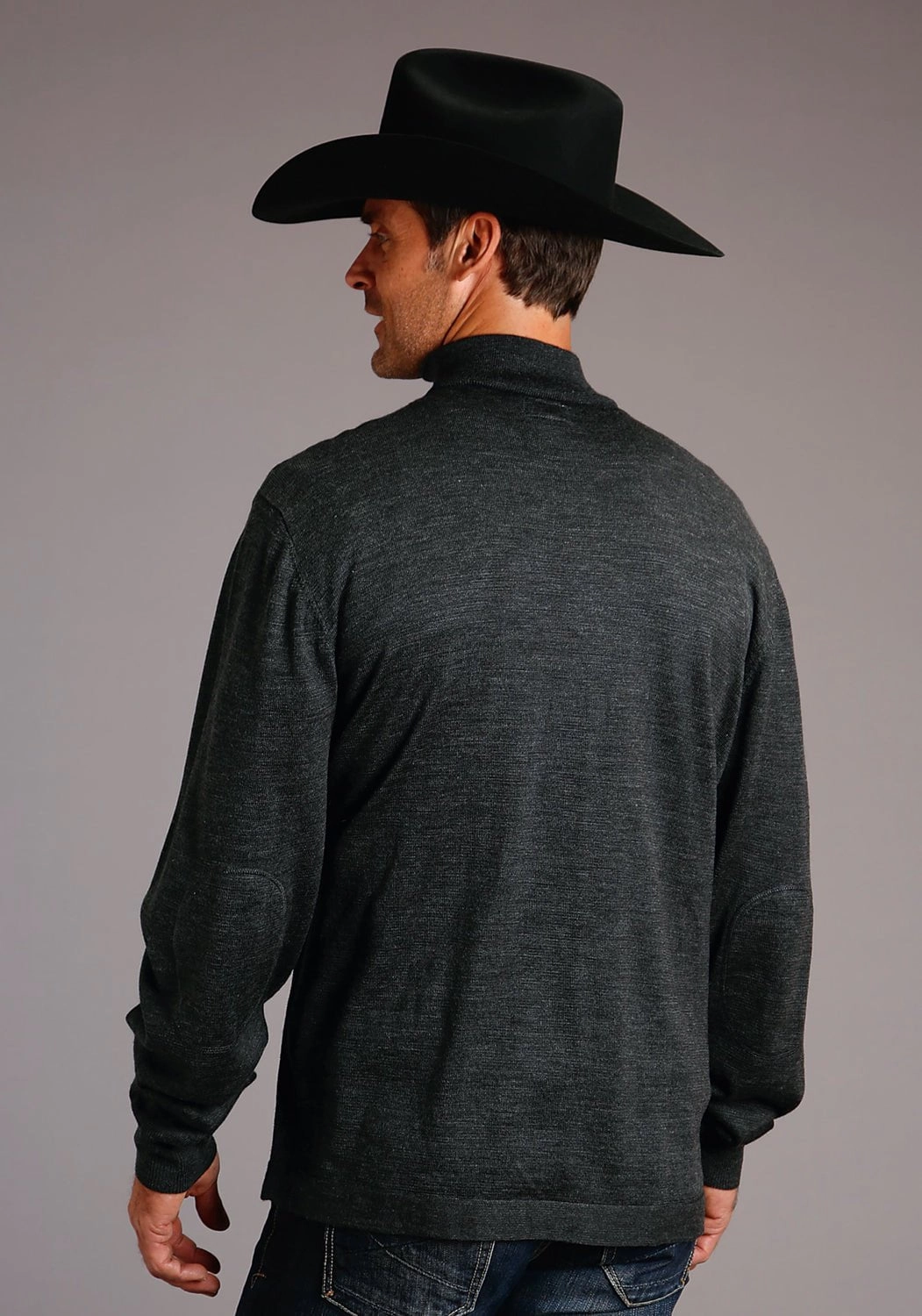 Stetson Mens Heathered Grey Wool Blend Zip Sweater Smooth zipper closure