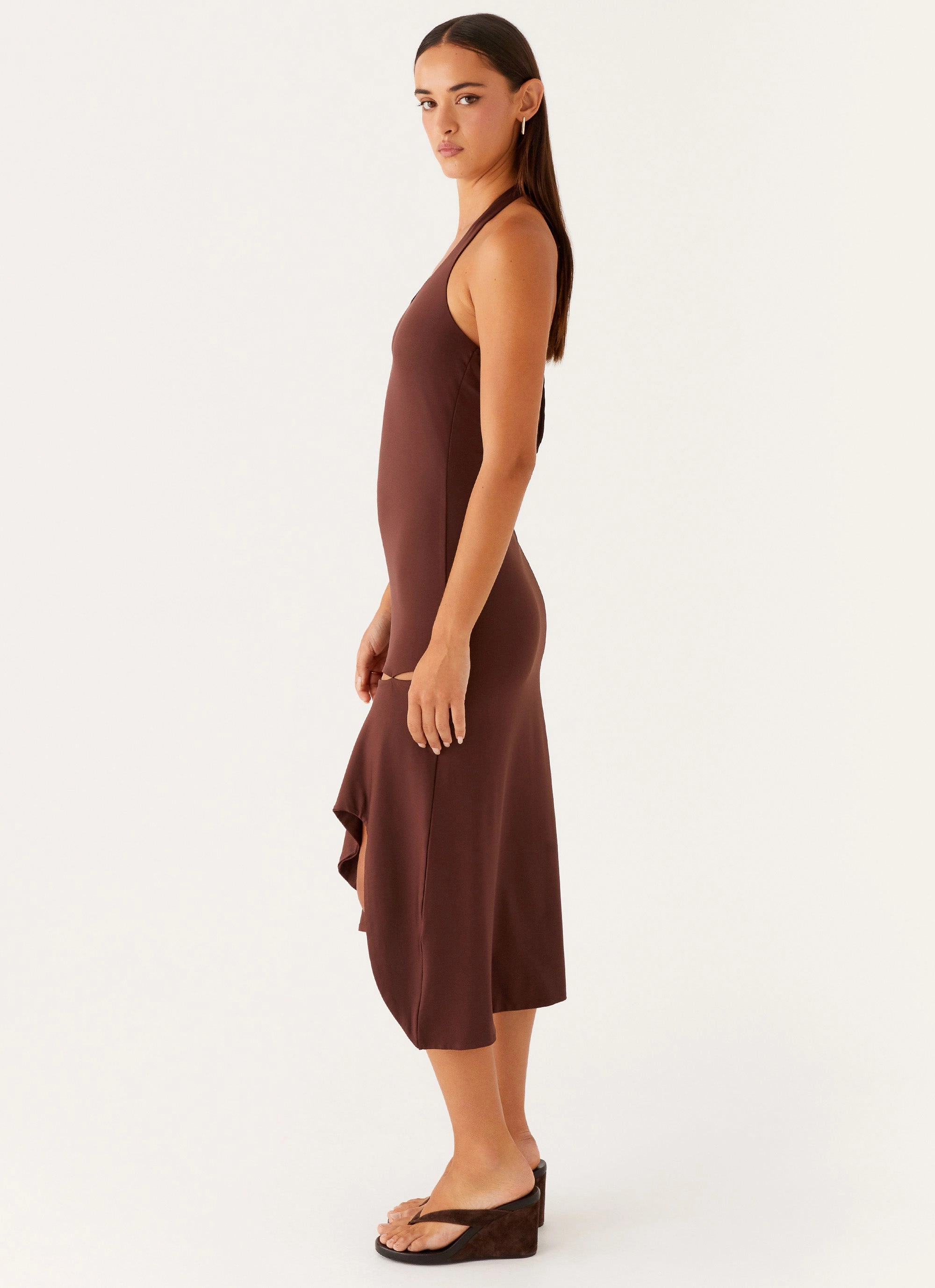 Eco Friendly Fast Times Midi Dress - Chocolate
