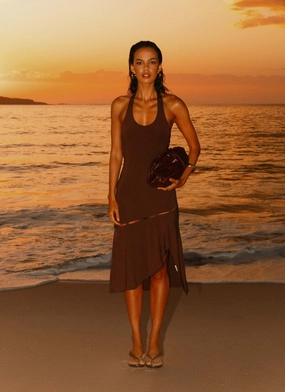 Fast Times Midi Dress - Chocolate Casual Fashion Snow Day