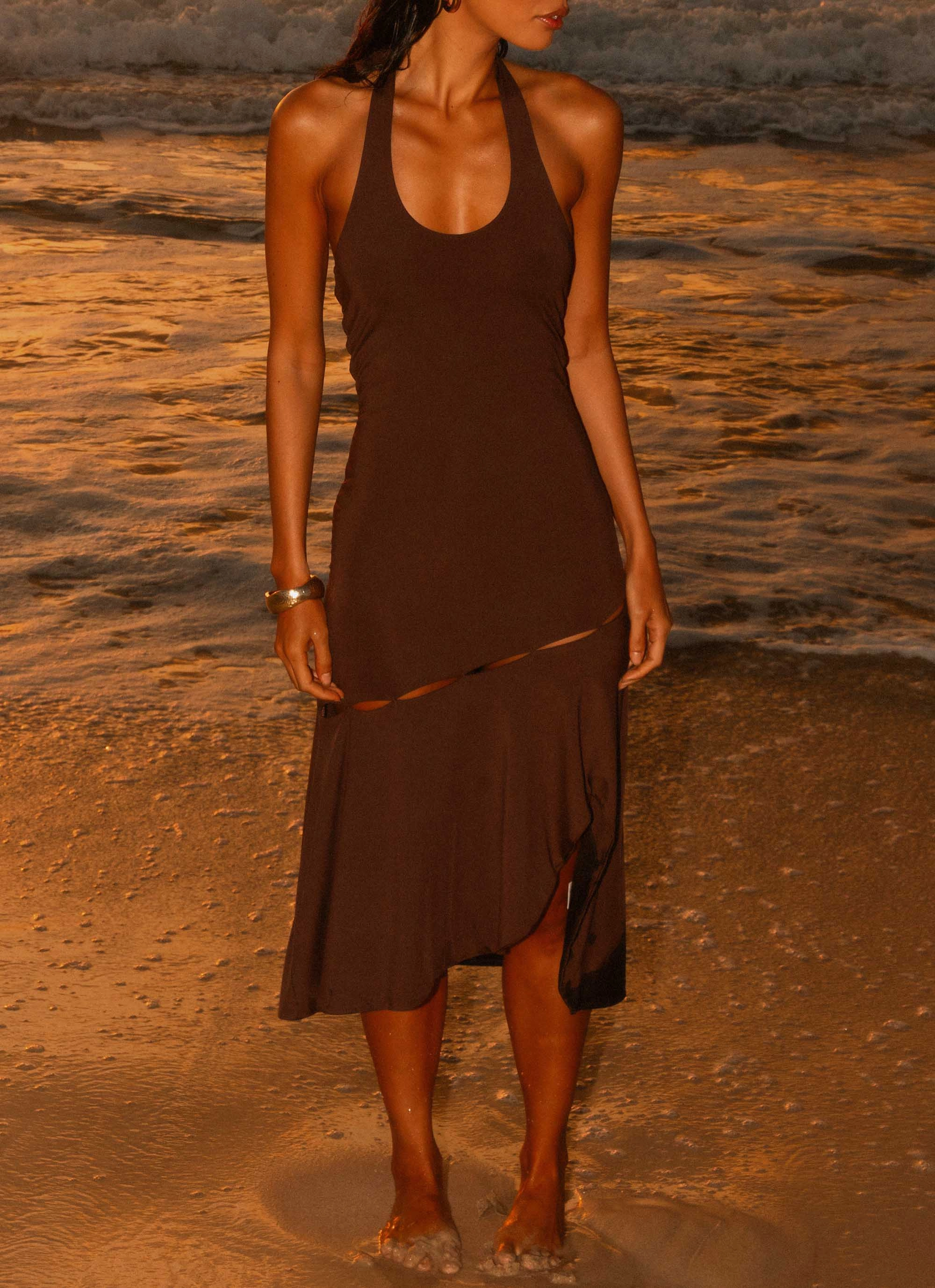 Fast Times Midi Dress - Chocolate Stylish Raincoat