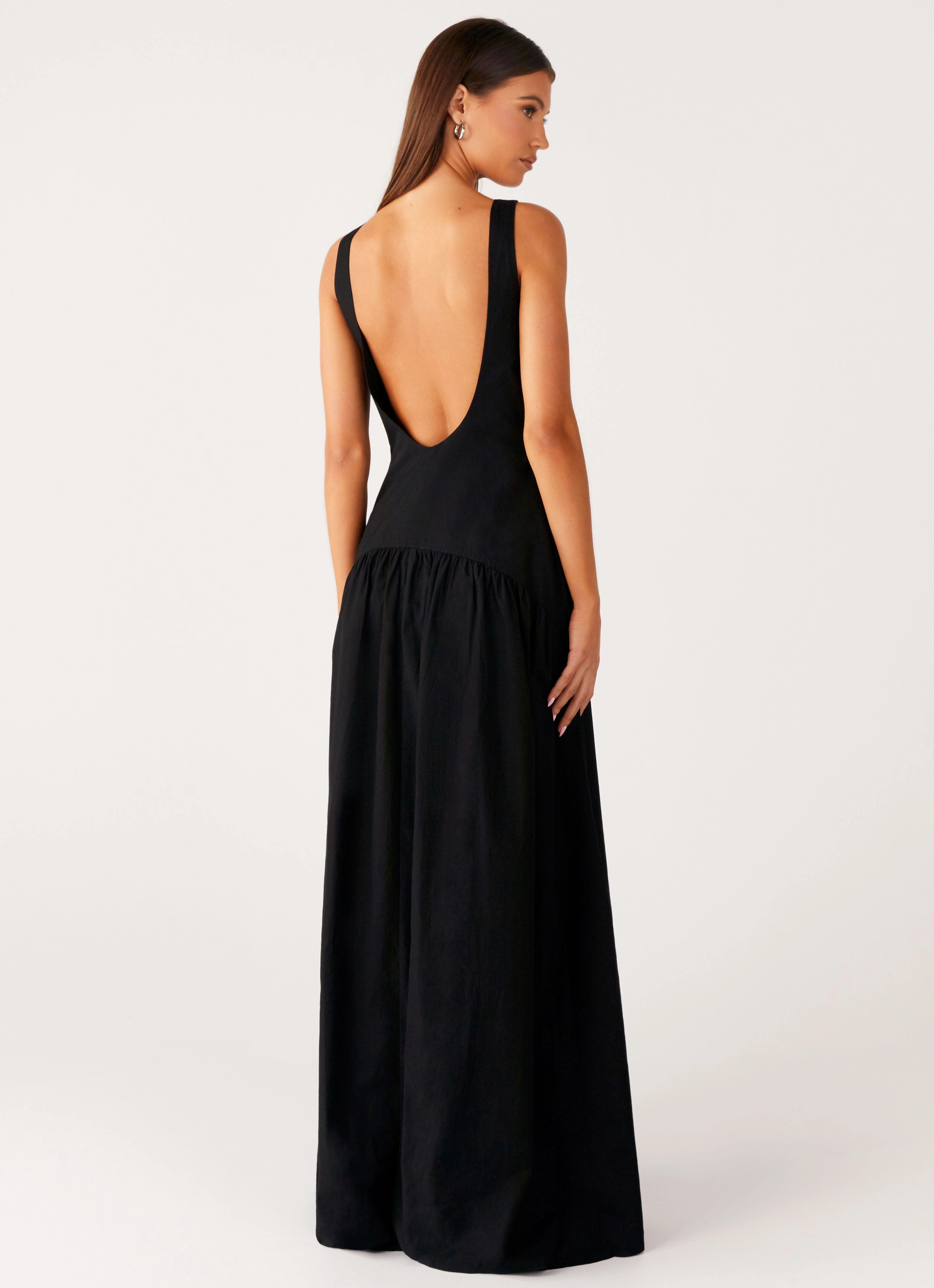 Morena Maxi Dress - Black Cozy Layering Chilly Day Wear