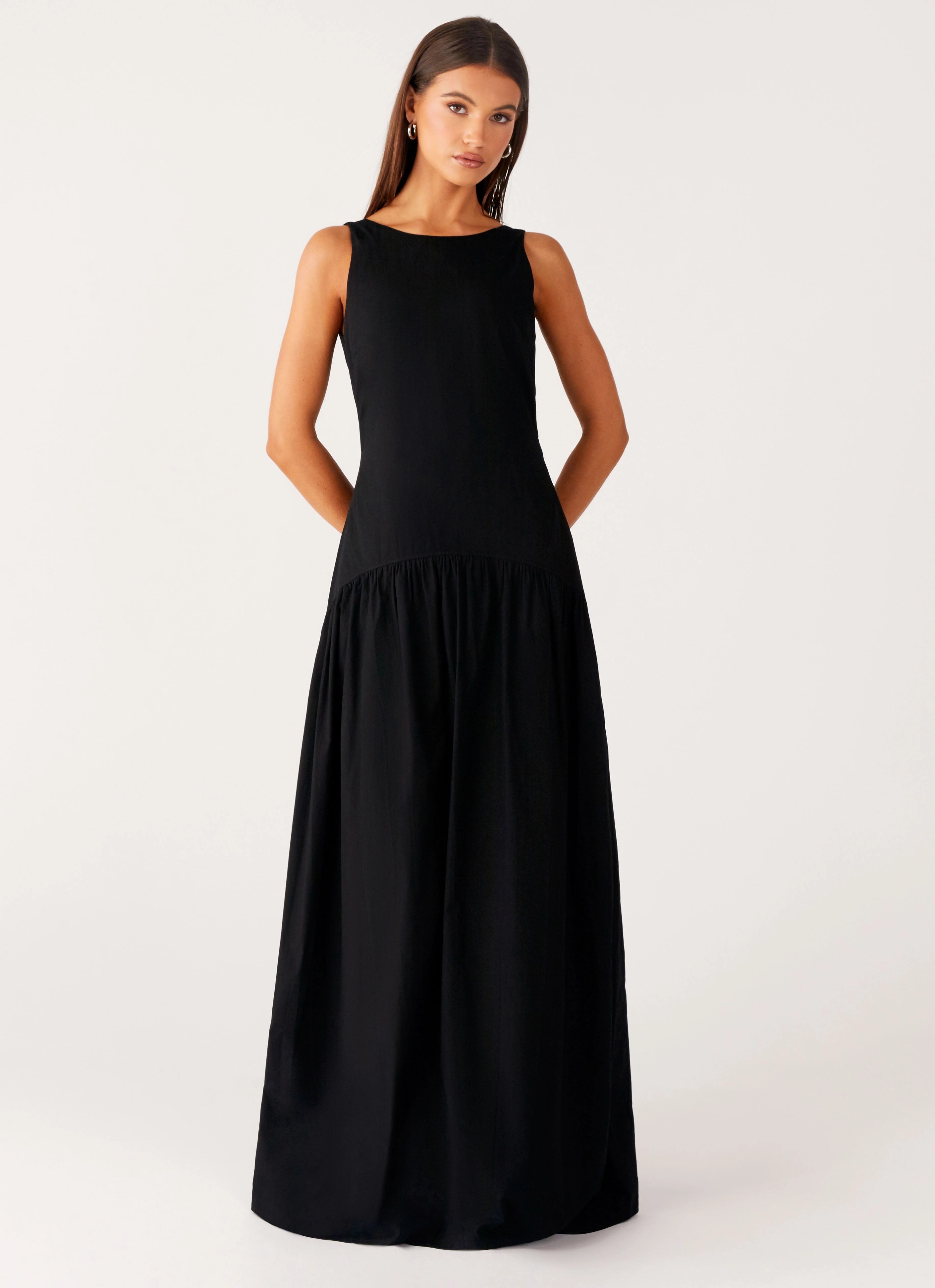 Autumn Jacket Morena Maxi Dress - Black