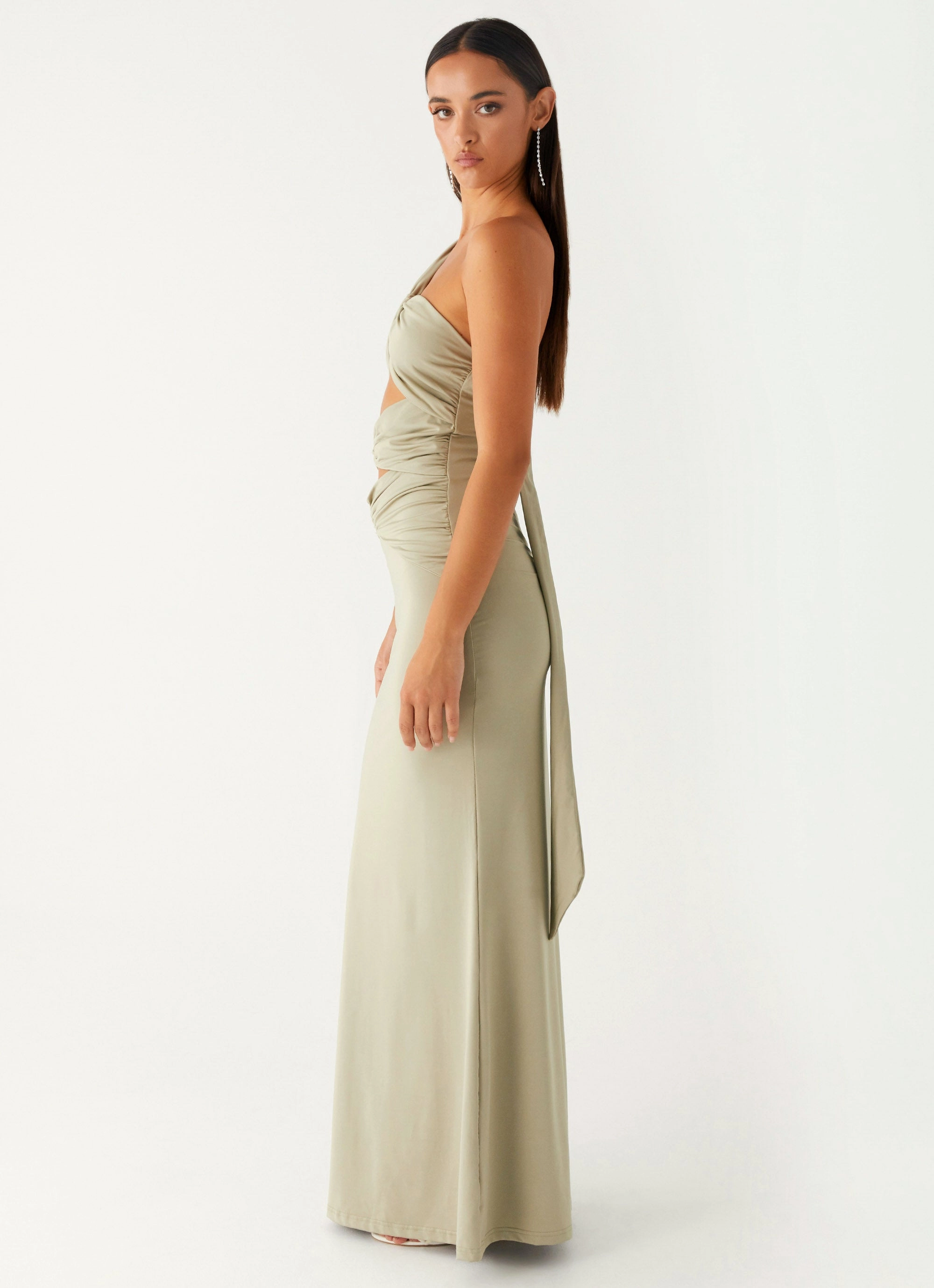 Snow Day Button Closure Christie Maxi Dress - Sage