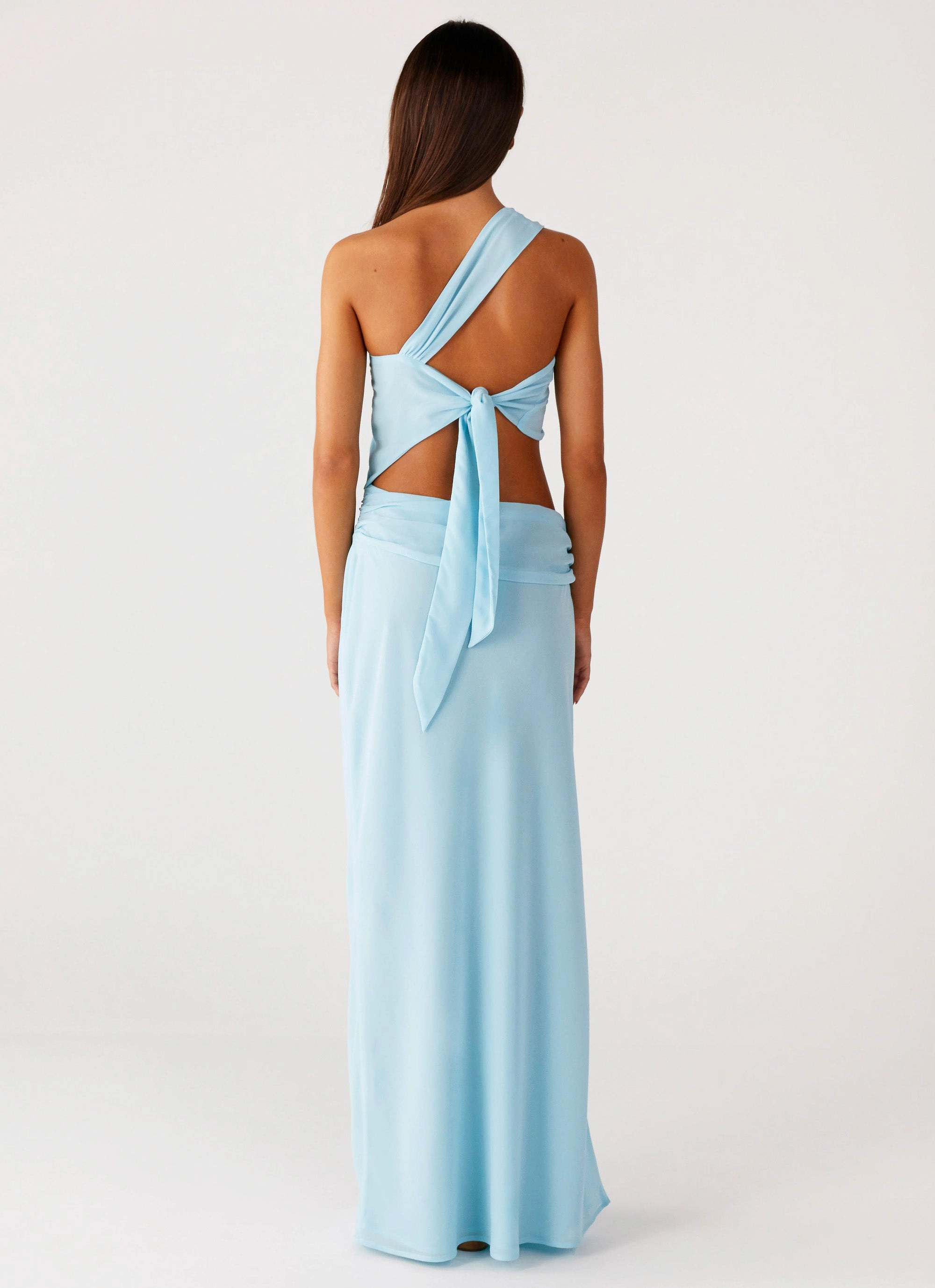 Cindelle One Shoulder Maxi Dress - Turquoise Minimalist Style