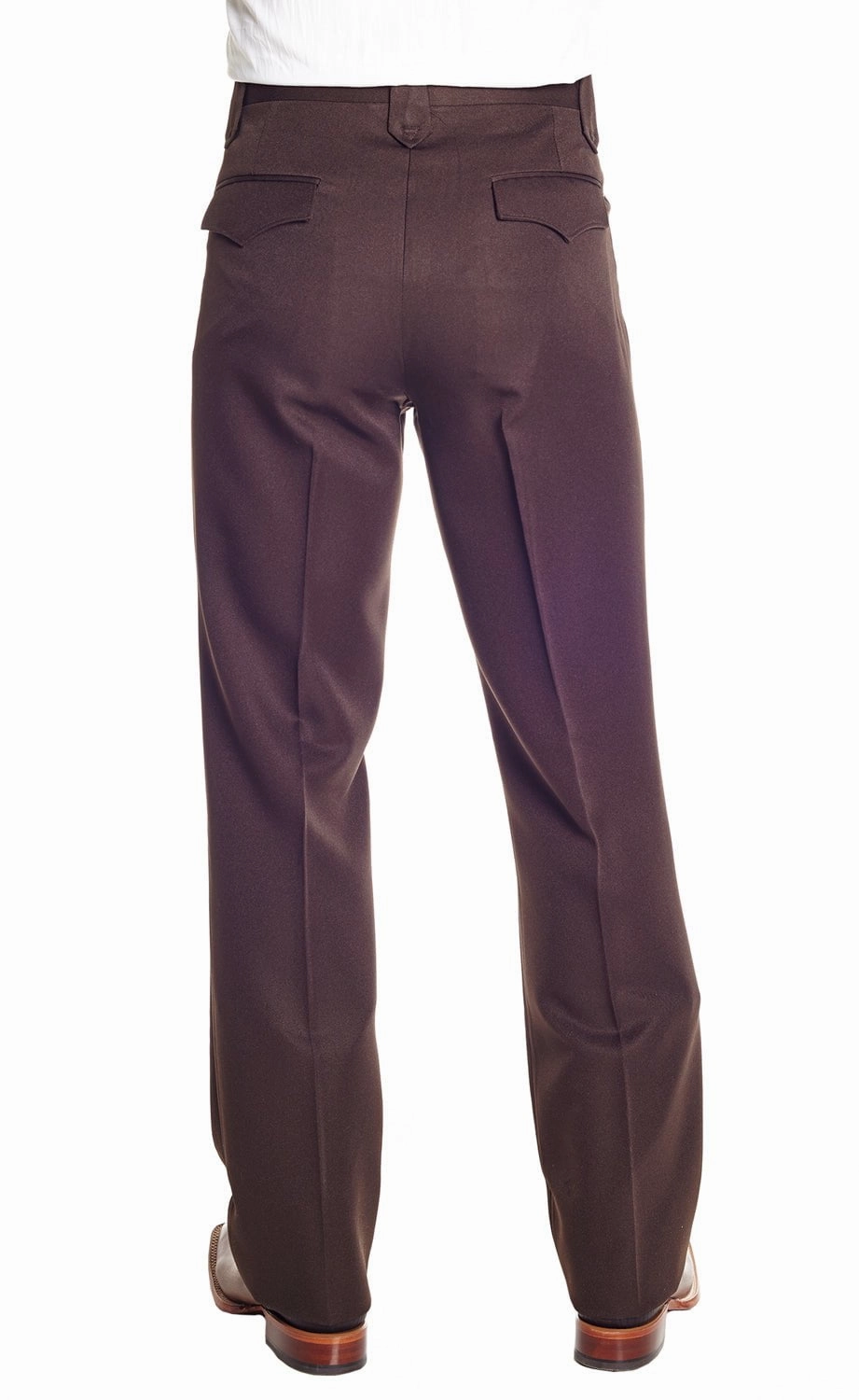 Stylish Look StretchWaistband Circle S Mens Brown Polyester Ranch Dress Pants