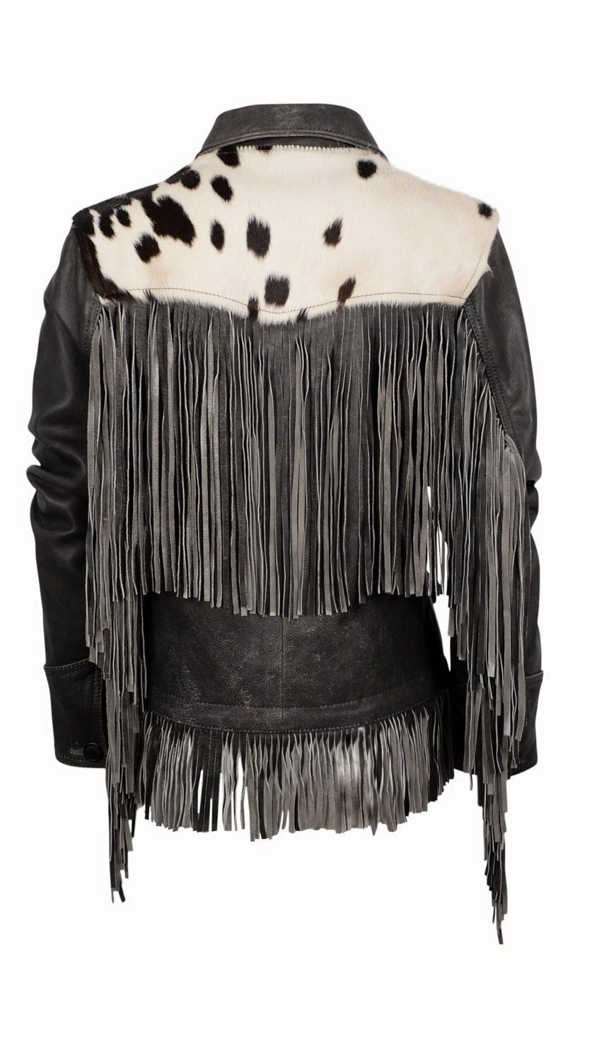 Quick drying material STS Ranchwear Womens Frontier Blackstone/Cowhide Leather Leather Jacket