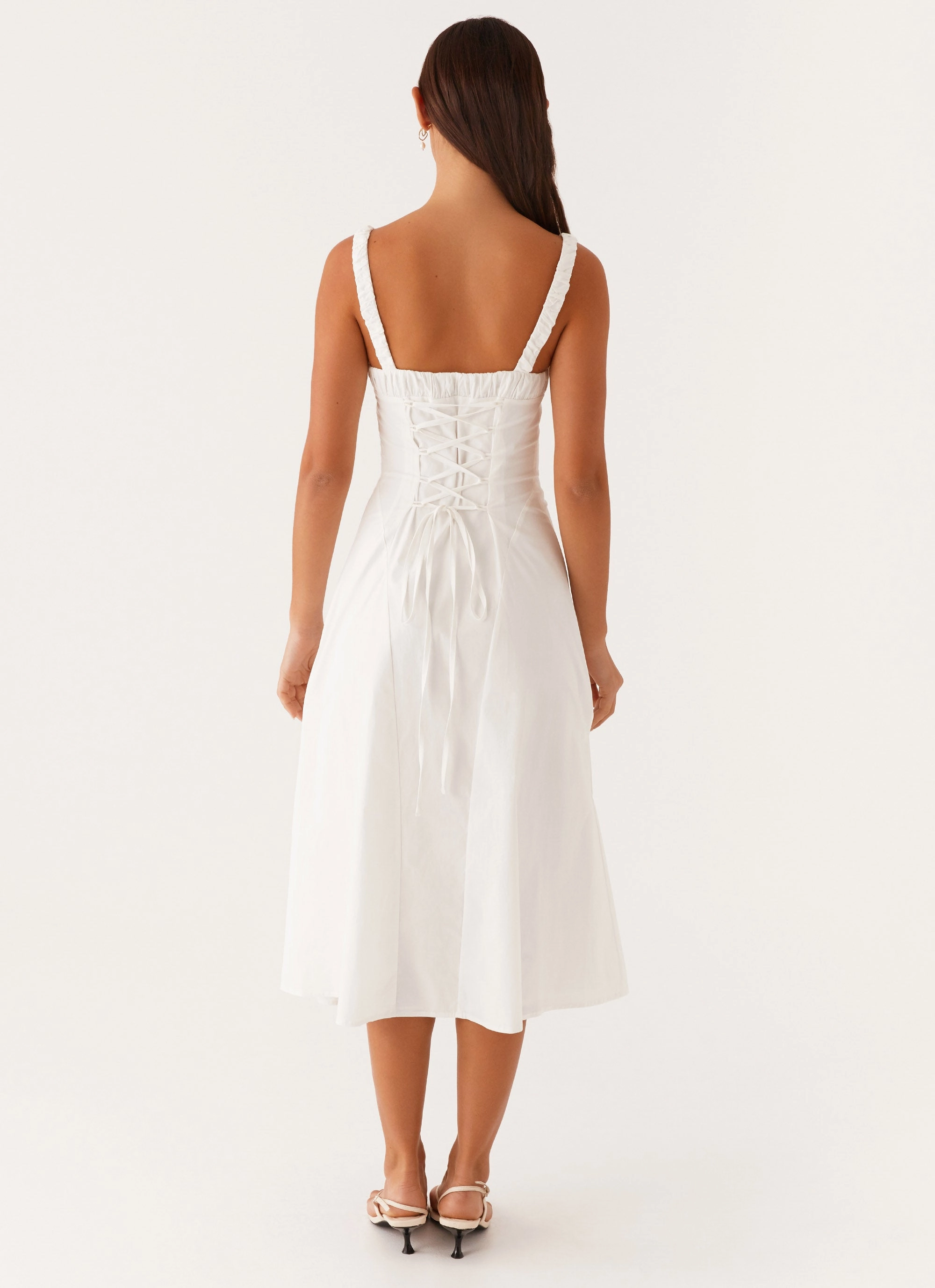 Enola Midi Dress - White Pastel Shade