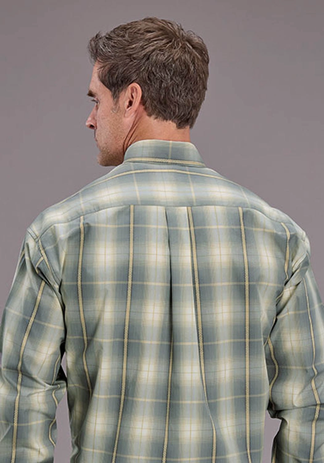 Thermoregulating Layer Stetson Mens Gold Dust Ombre Grey 100% Cotton 1 Pkt L/S Shirt