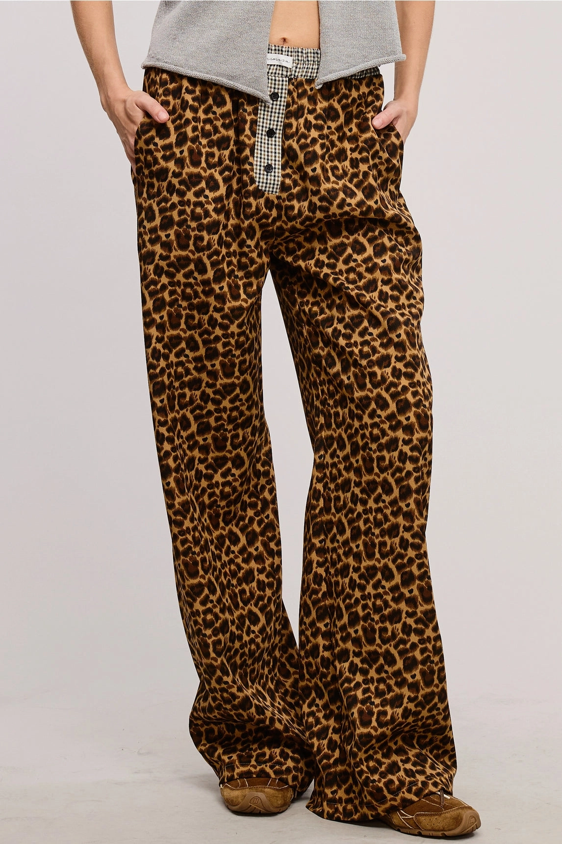 Low Profile Design Leopard Print Boxer Pants
