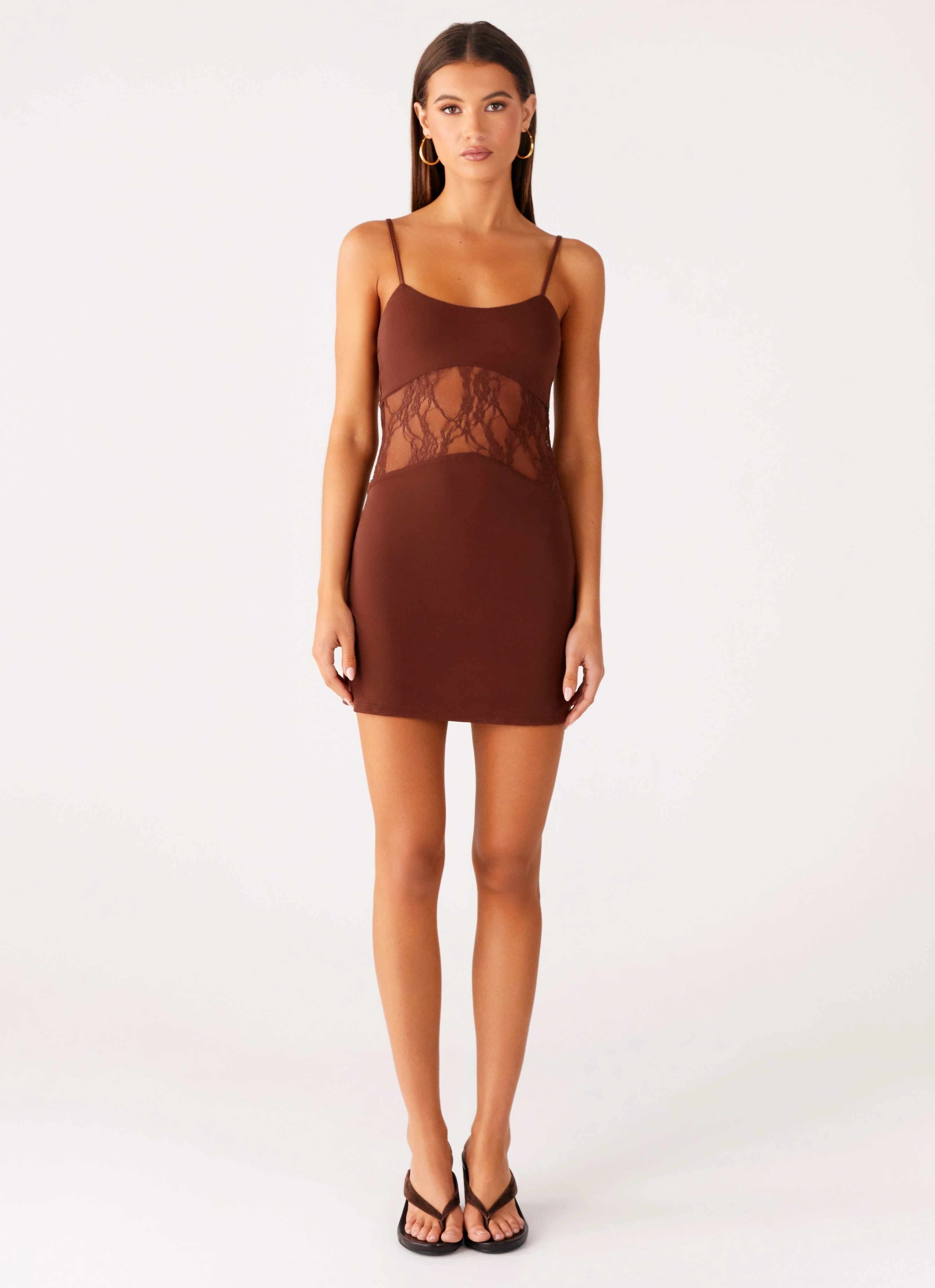 Jordanna Lace Mini Dress - Chocolate Winter Layer Cold Protection Coat