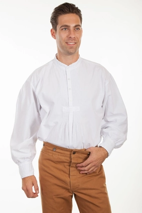 Seasonal Collection Scully RangeWear Mens White 100% Cotton Vintage L/S Full Cut Shirt