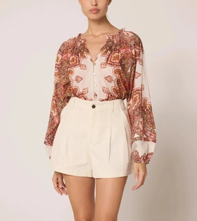 Alicia Blouse | Foulard Paisley Non Restrictive Mobility