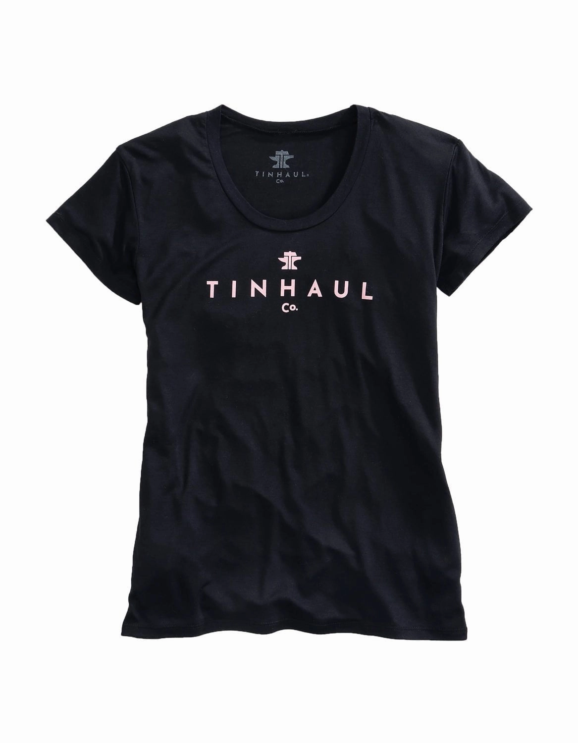 Tin Haul Womens Black Poly/Rayon Anvil and Hammer S/S T-Shirt Stylish Element Personalized Touch