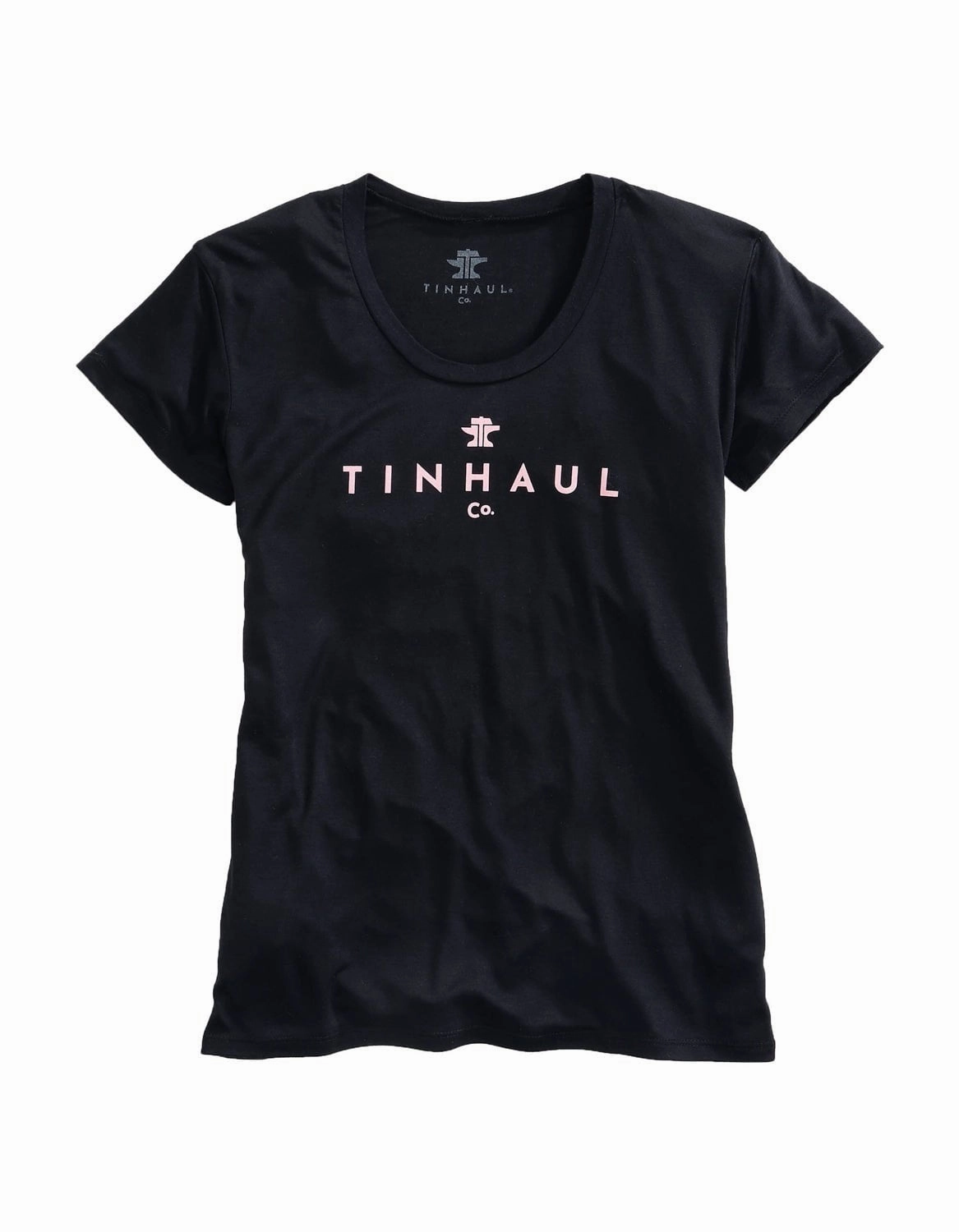 Tin Haul Womens Black Poly/Rayon Anvil and Hammer S/S T-Shirt Stylish Appearance Coffee Run