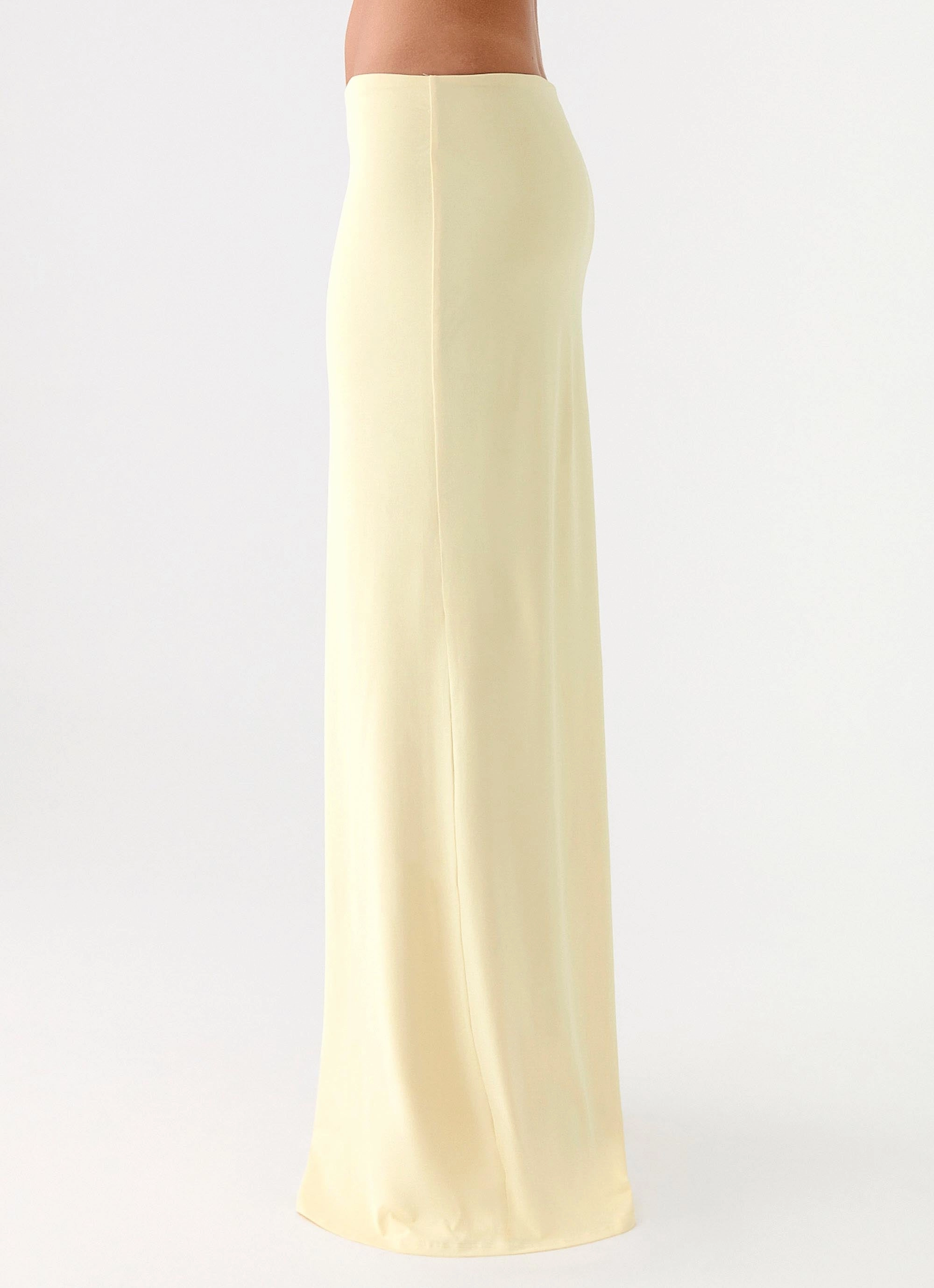 Ashi Maxi Skirt - Yellow High Elasticity Material