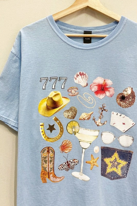 Coastal Cowgirl Tee S-XL Adjustable Hemline