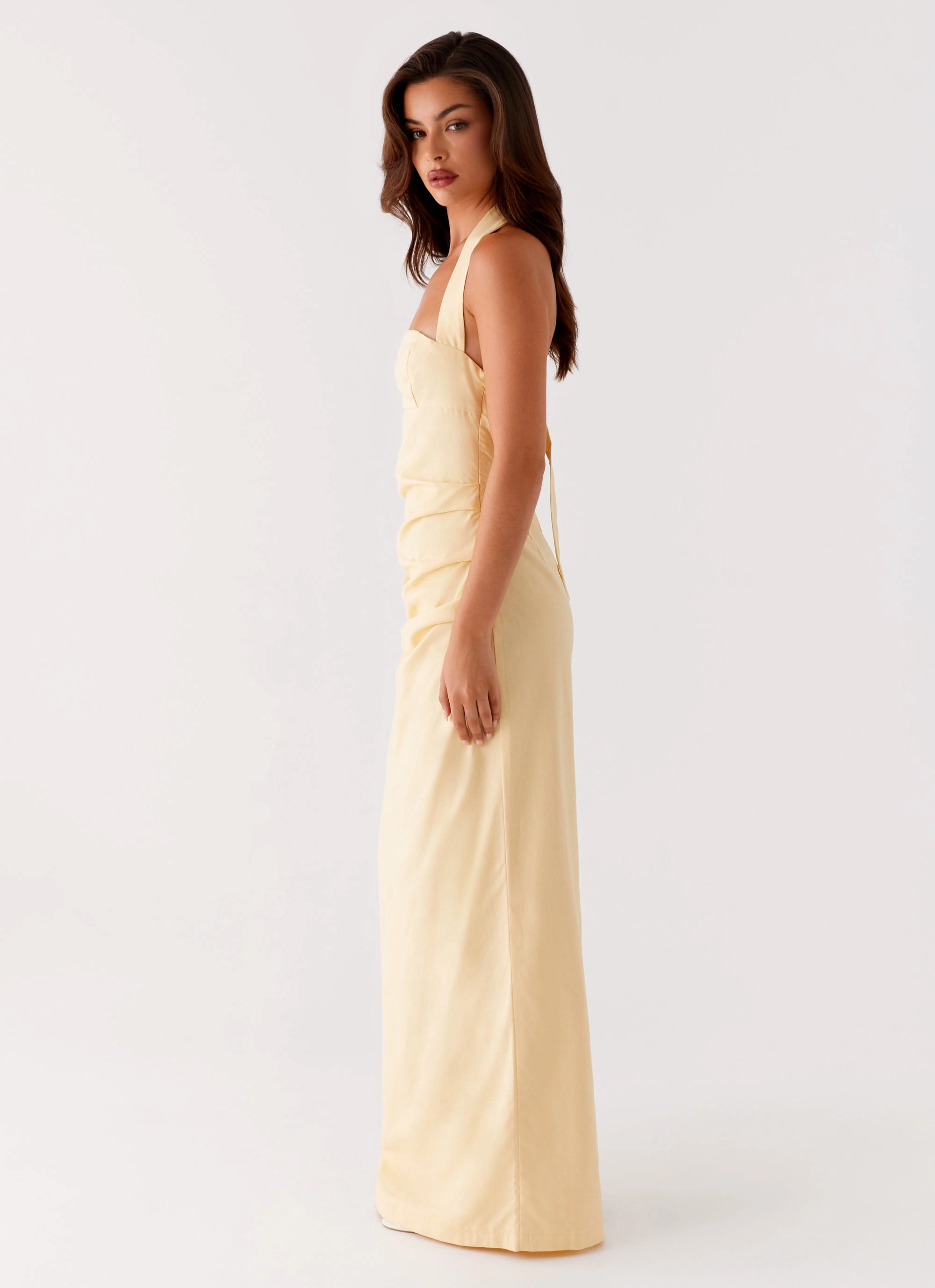 Flattering Layer Detachable-Detail Rumour Has it Maxi Dress - Yellow