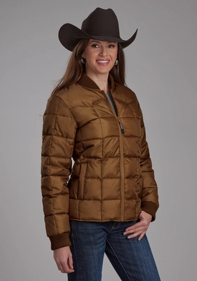 Weatherproof Zipper Closure Roper Womens Poly Filled Western Caramel 100% Polyester Insulated Jacket