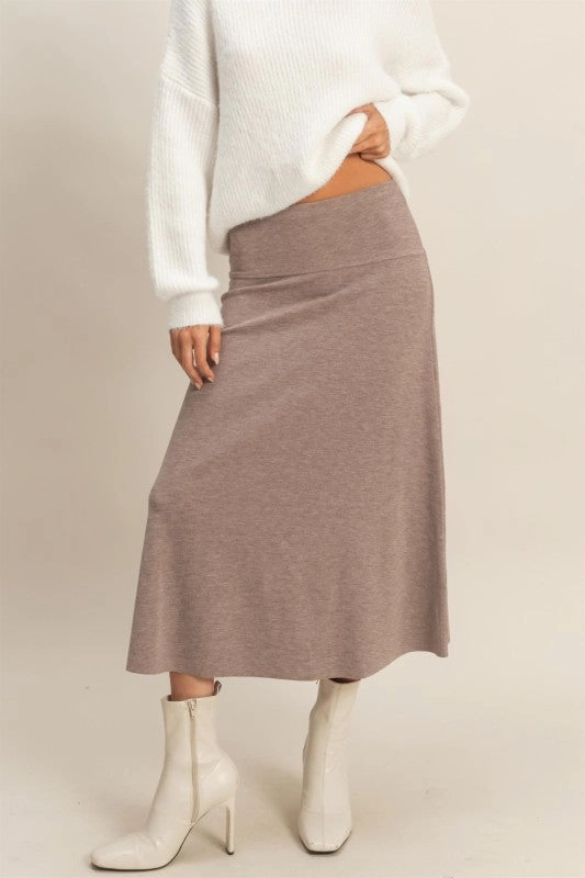 Wedding guest Autumn Contemporary Ribbed Knit Skirt