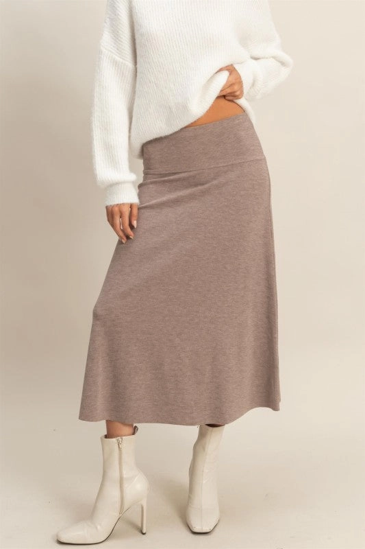 Autumn Contemporary Ribbed Knit Skirt Cozy Outfit